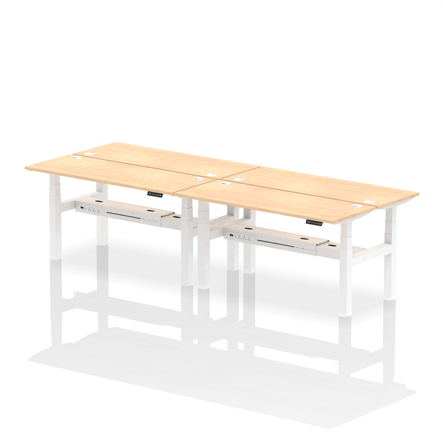 Air Back-to-Back Slimline Height Adjustable Bench Desk - 4 Person - 1200mm, 1400mm, 1600mm, 1800mm - Multiple Colour Options