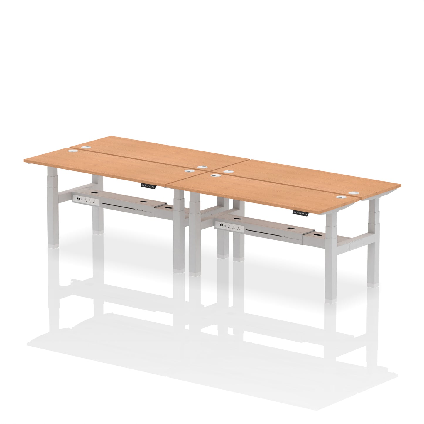 Air Back-to-Back Slimline Height Adjustable Bench Desk - 4 Person - 1200mm, 1400mm, 1600mm, 1800mm - Multiple Colour Options