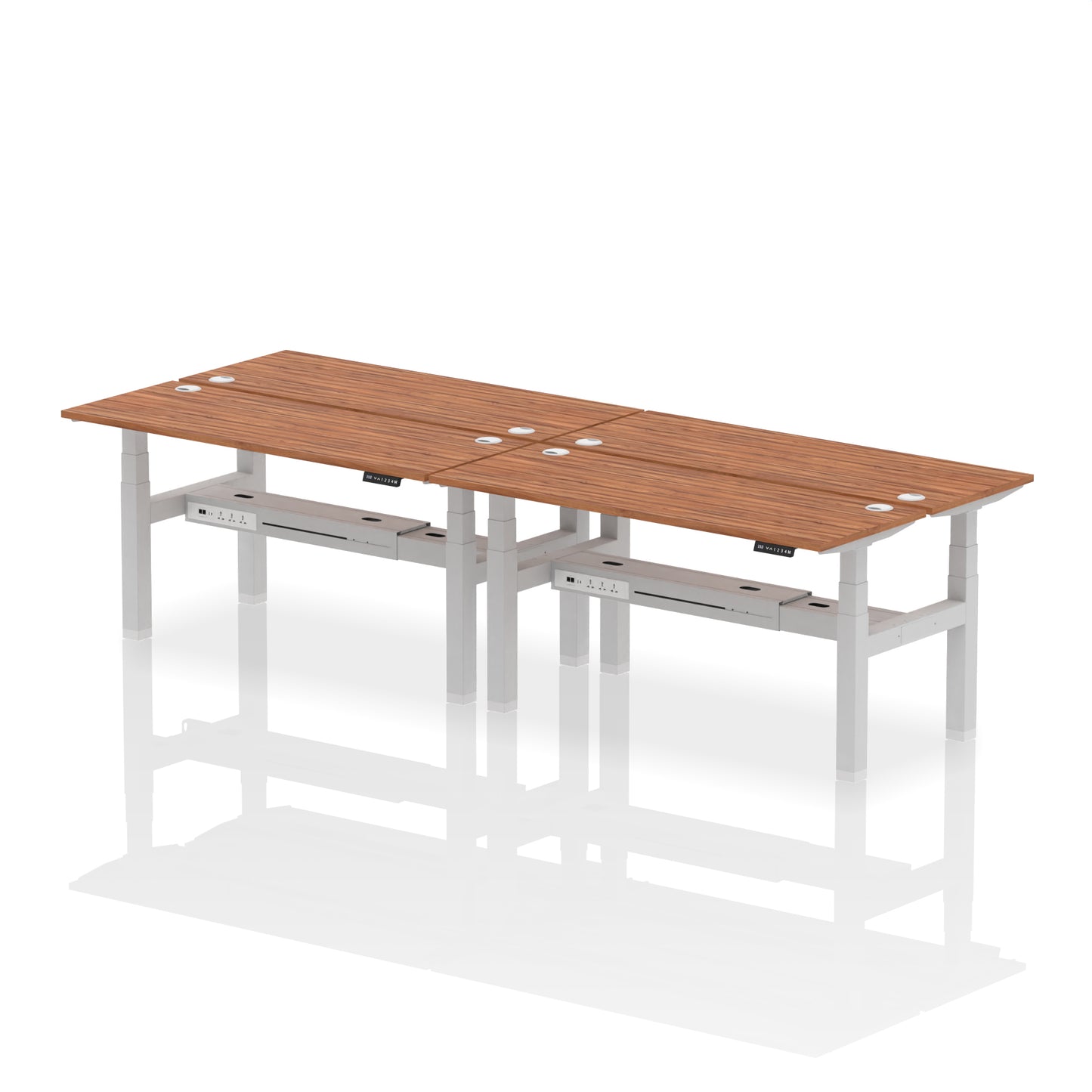Air Back-to-Back Slimline Height Adjustable Bench Desk - 4 Person - 1200mm, 1400mm, 1600mm, 1800mm - Multiple Colour Options