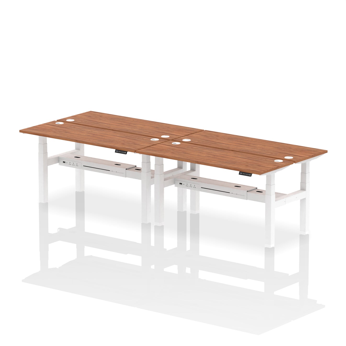 Air Back-to-Back Slimline Height Adjustable Bench Desk - 4 Person - 1200mm, 1400mm, 1600mm, 1800mm - Multiple Colour Options