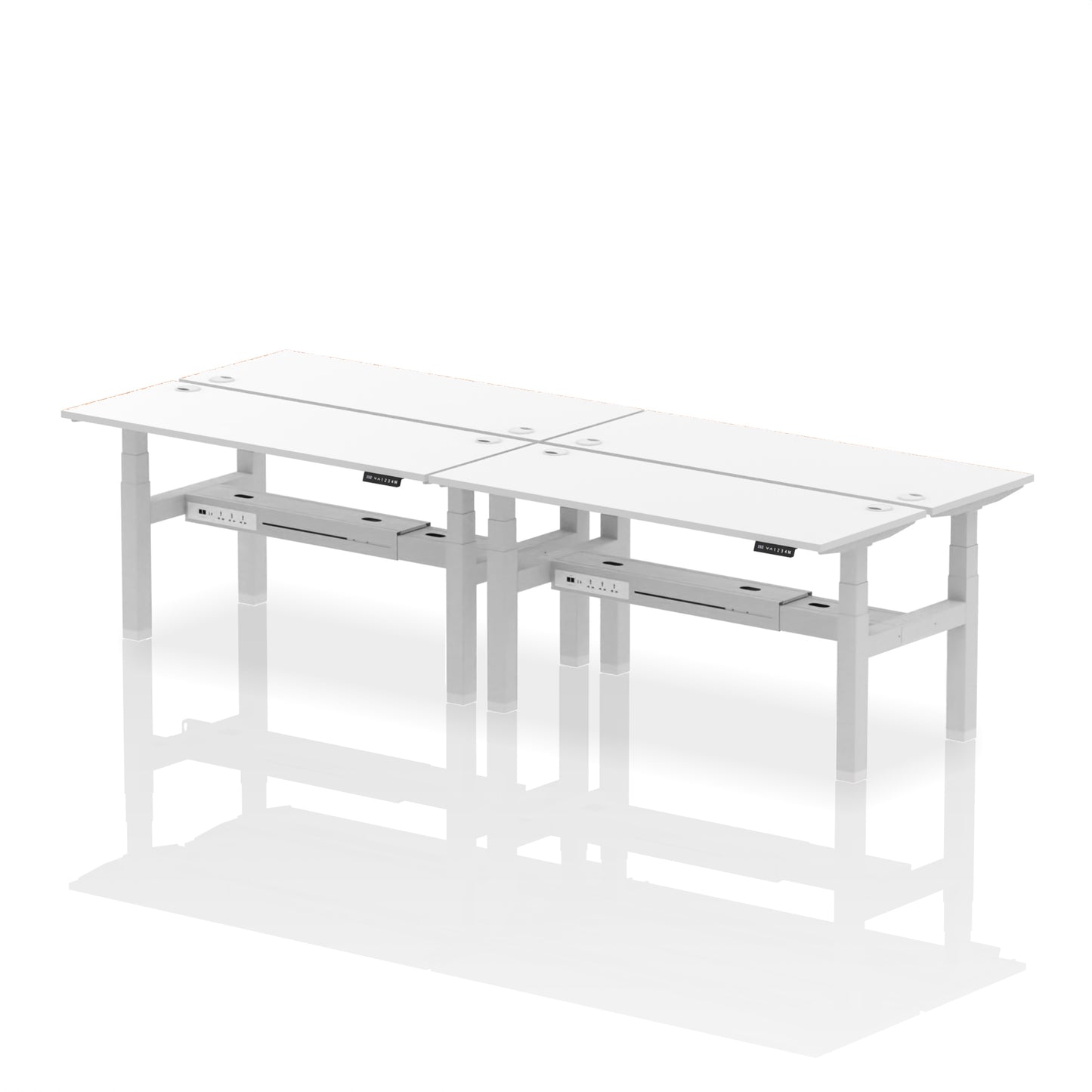Air Back-to-Back Slimline Height Adjustable Bench Desk - 4 Person - 1200mm, 1400mm, 1600mm, 1800mm - Multiple Colour Options