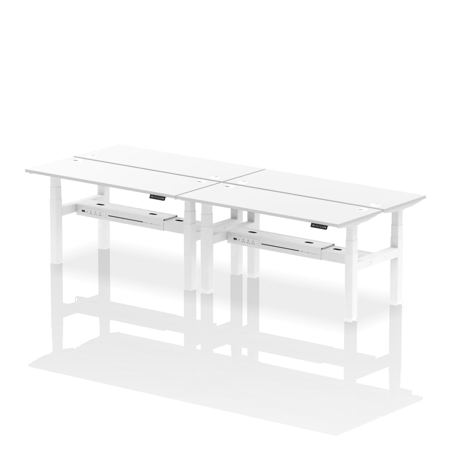Air Back-to-Back Slimline Height Adjustable Bench Desk - 4 Person - 1200mm, 1400mm, 1600mm, 1800mm - Multiple Colour Options