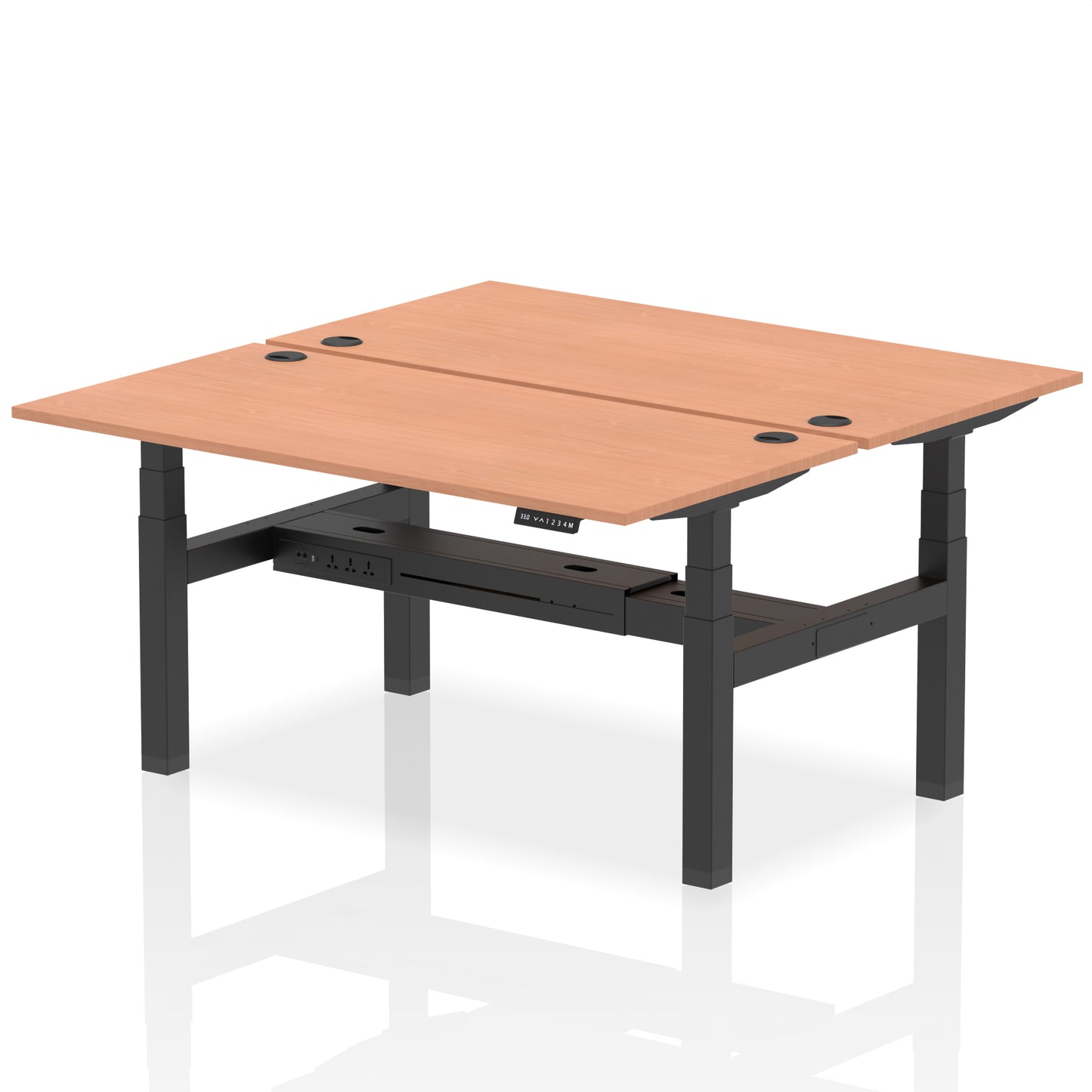 Air Back-to-Back Height Adjustable Bench Desk - 2 Person - 1200mm, 1400mm, 1600mm, 1800mm - Multiple Colour Options