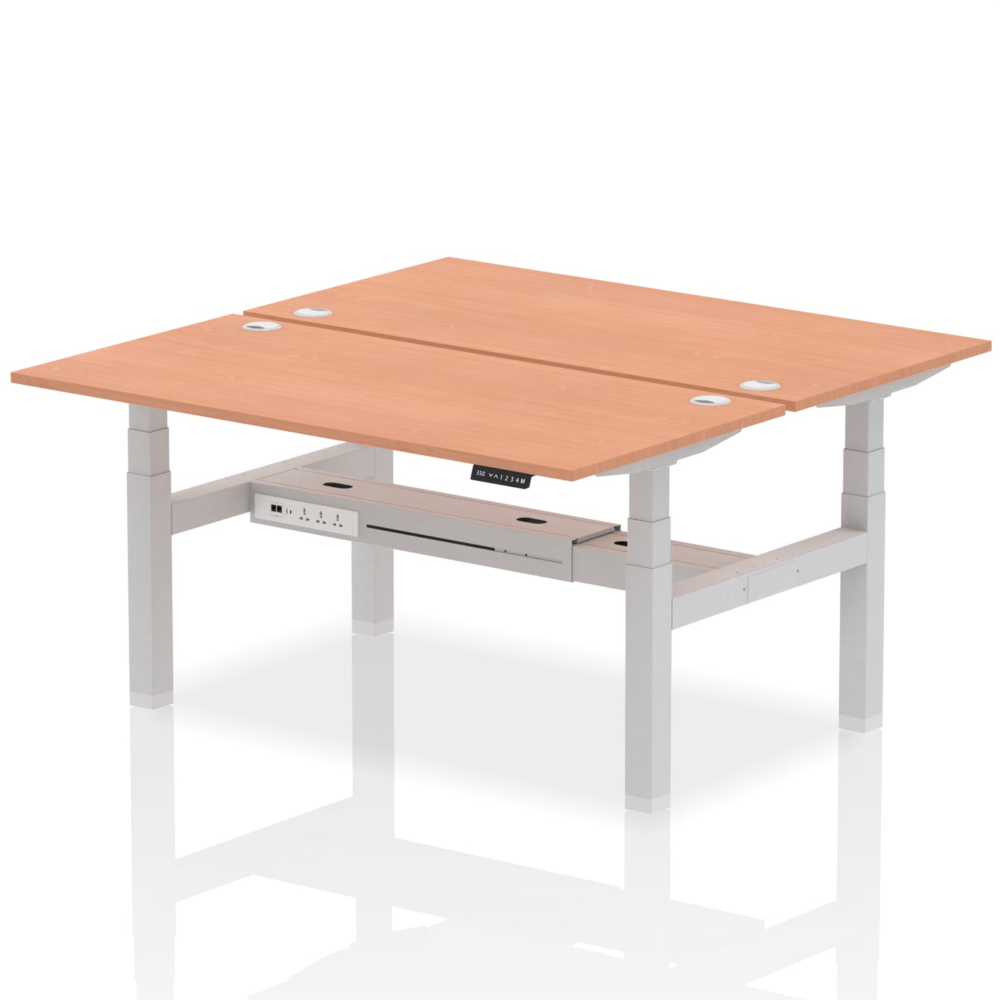 Air Back-to-Back Height Adjustable Bench Desk - 2 Person - 1200mm, 1400mm, 1600mm, 1800mm - Multiple Colour Options
