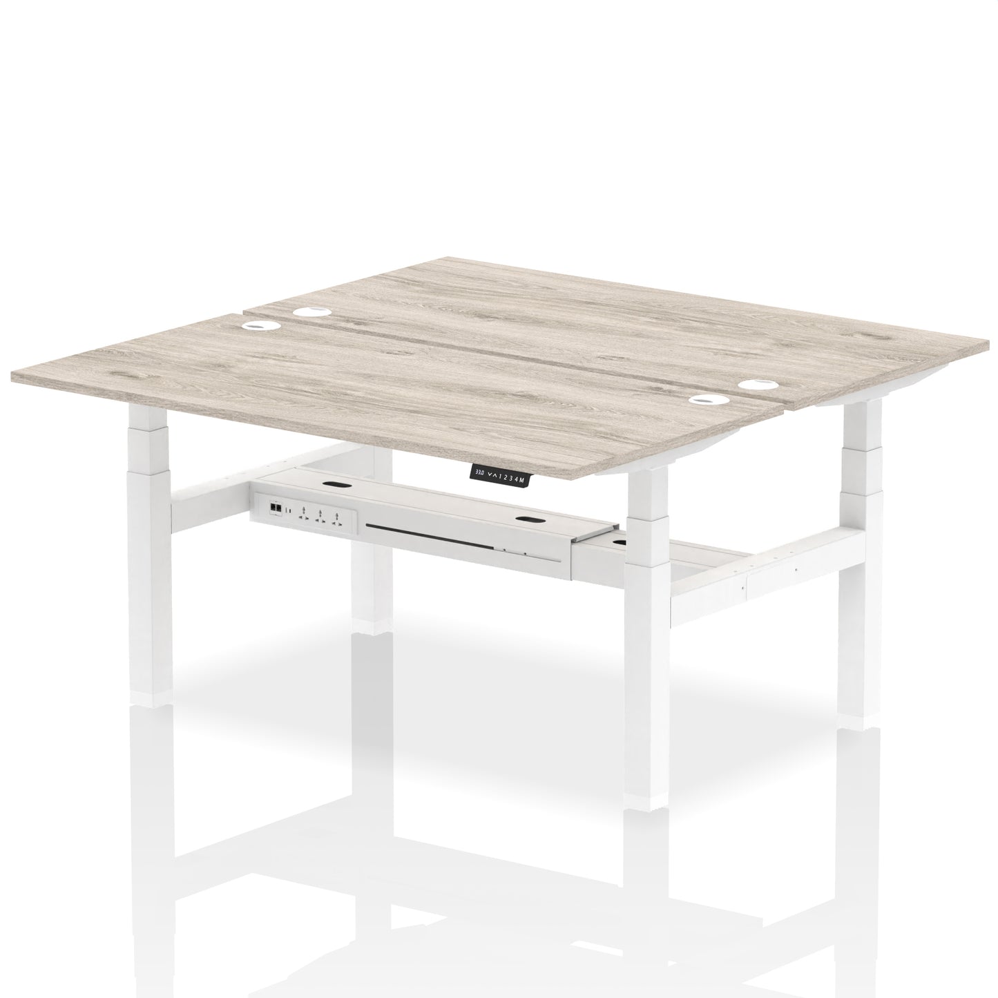Air Back-to-Back Height Adjustable Bench Desk - 2 Person - 1200mm, 1400mm, 1600mm, 1800mm - Multiple Colour Options
