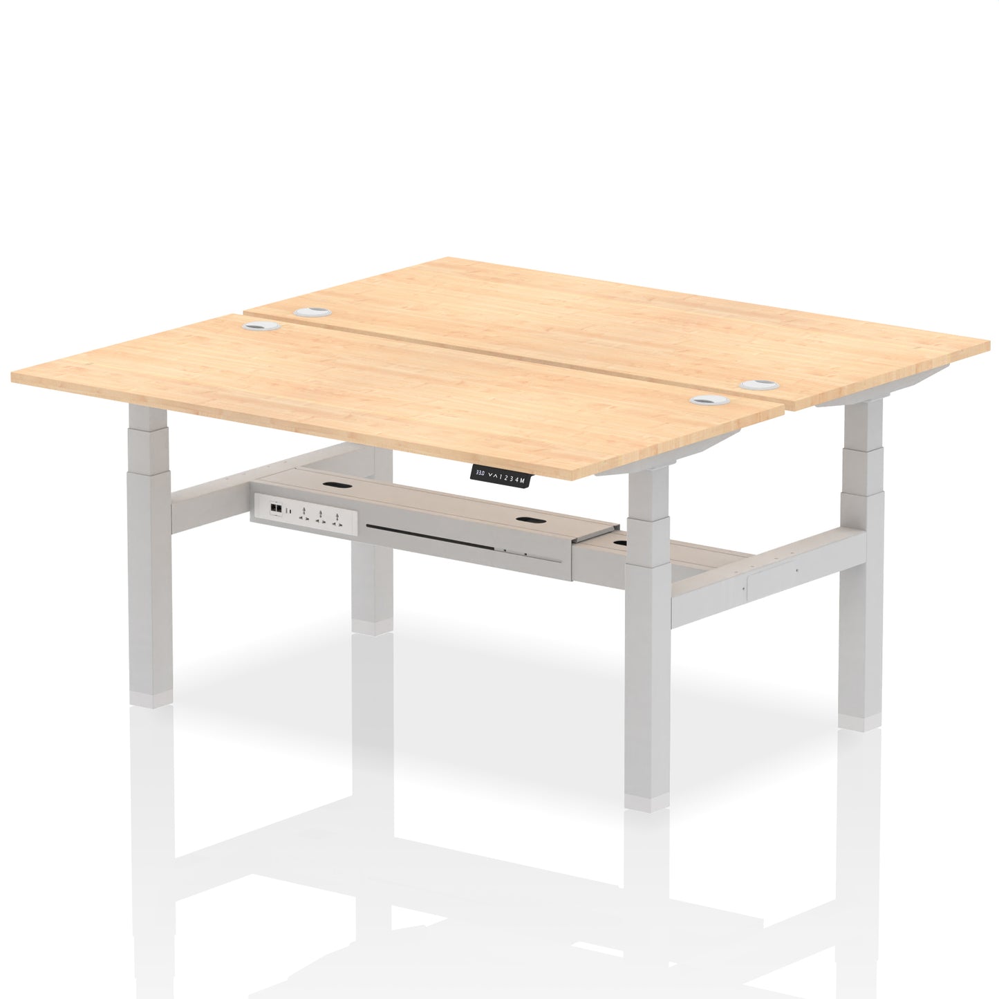 Air Back-to-Back Height Adjustable Bench Desk - 2 Person - 1200mm, 1400mm, 1600mm, 1800mm - Multiple Colour Options