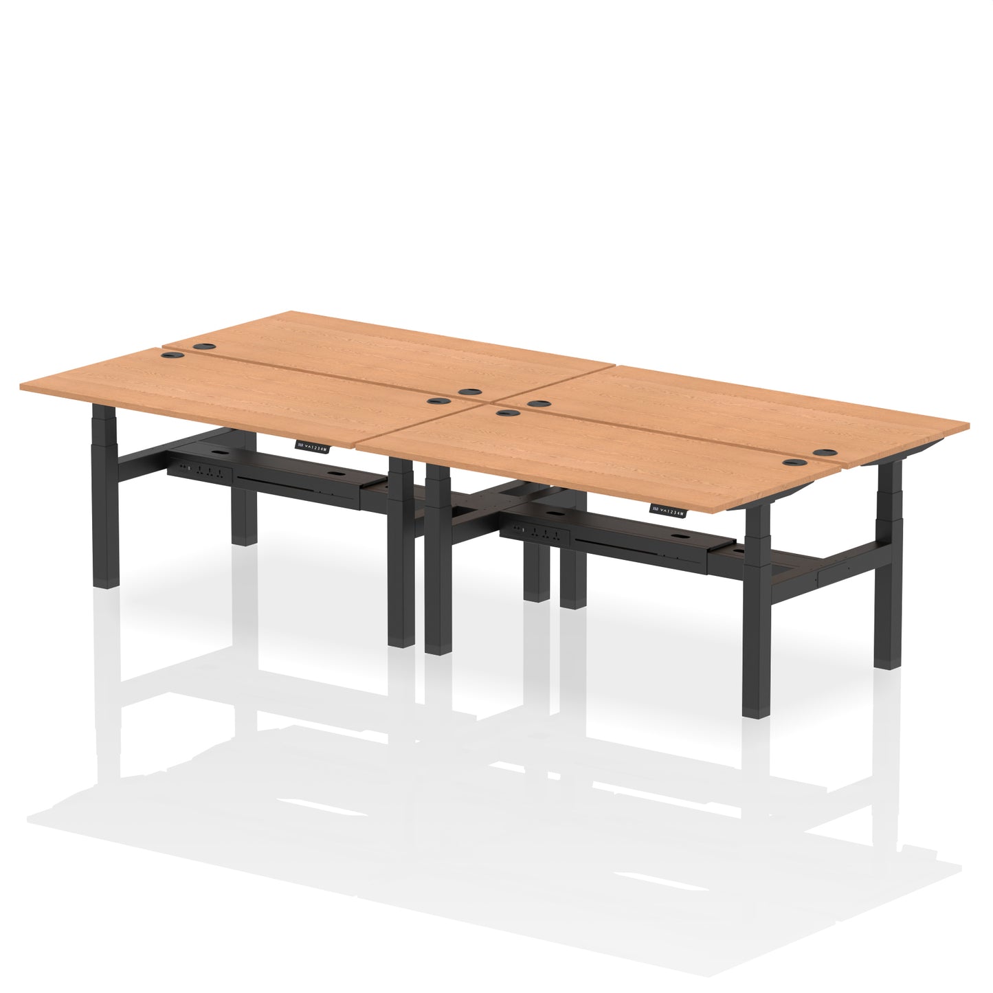 Air Back-to-Back Height Adjustable Bench Desk - 4 Person - 1200mm, 1400mm, 1600mm, 1800mm - Multiple Colour Options