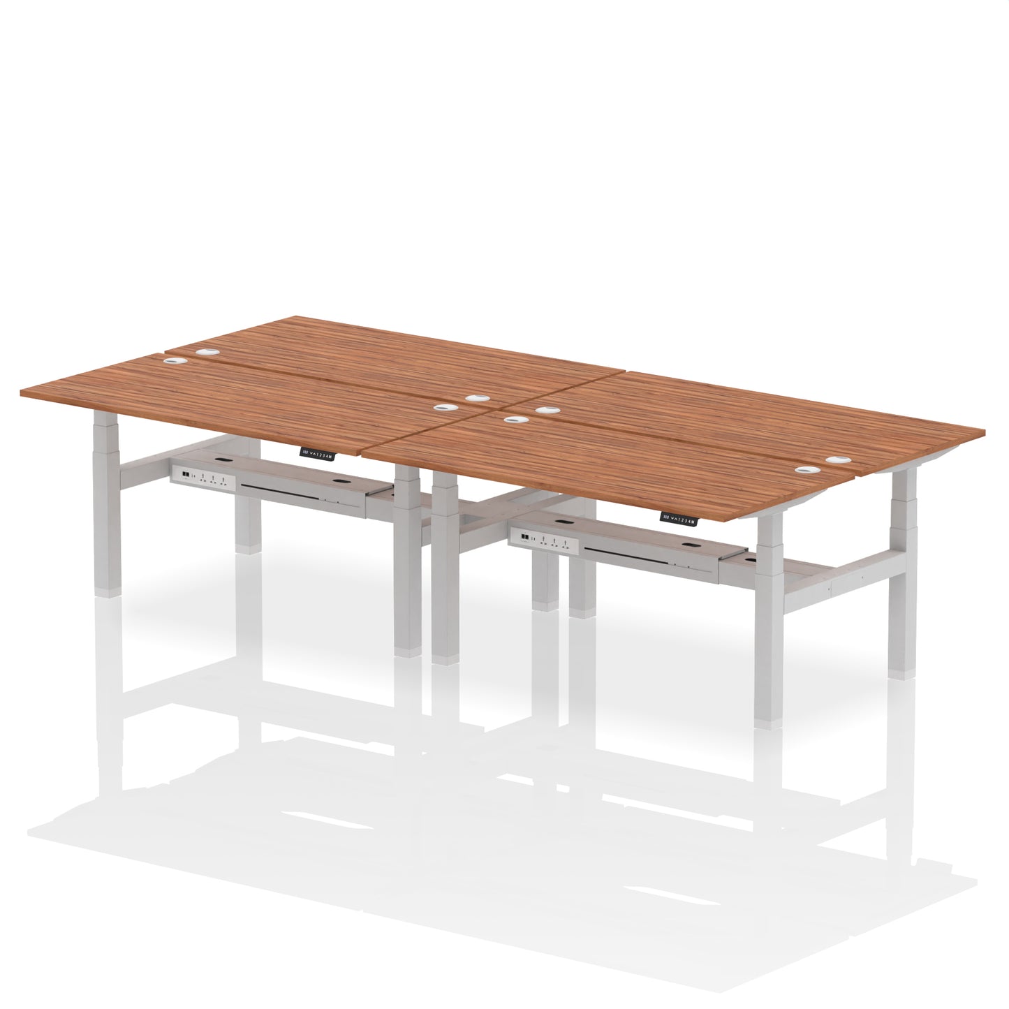 Air Back-to-Back Height Adjustable Bench Desk - 4 Person - 1200mm, 1400mm, 1600mm, 1800mm - Multiple Colour Options