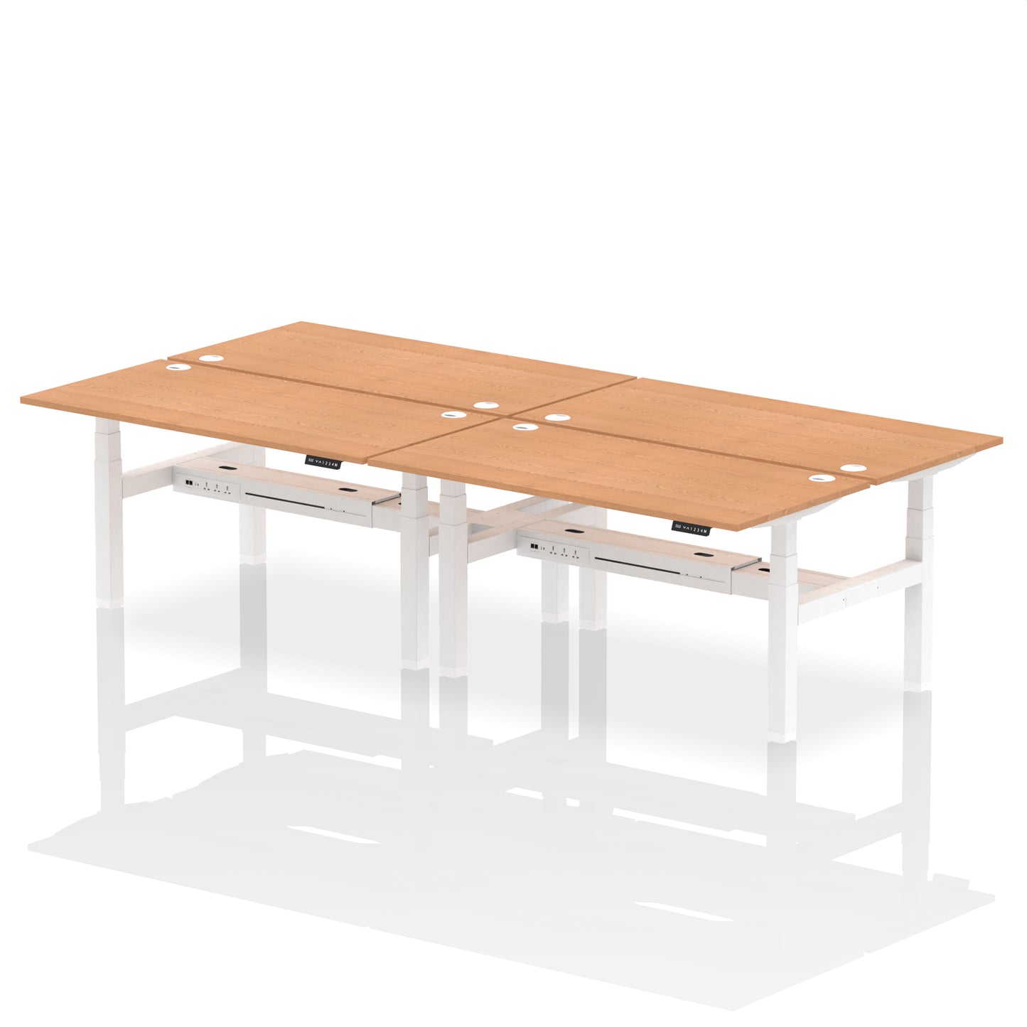 Air Back-to-Back Height Adjustable Bench Desk - 4 Person - 1200mm, 1400mm, 1600mm, 1800mm - Multiple Colour Options