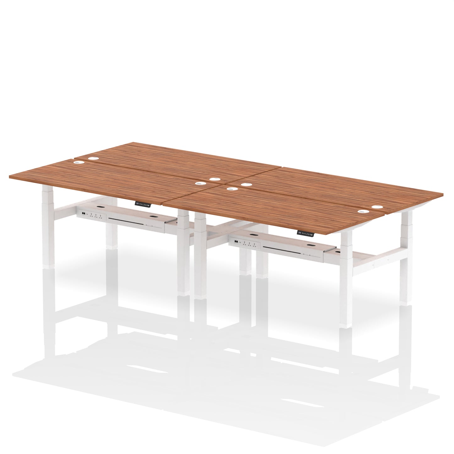 Air Back-to-Back Height Adjustable Bench Desk - 4 Person - 1200mm, 1400mm, 1600mm, 1800mm - Multiple Colour Options