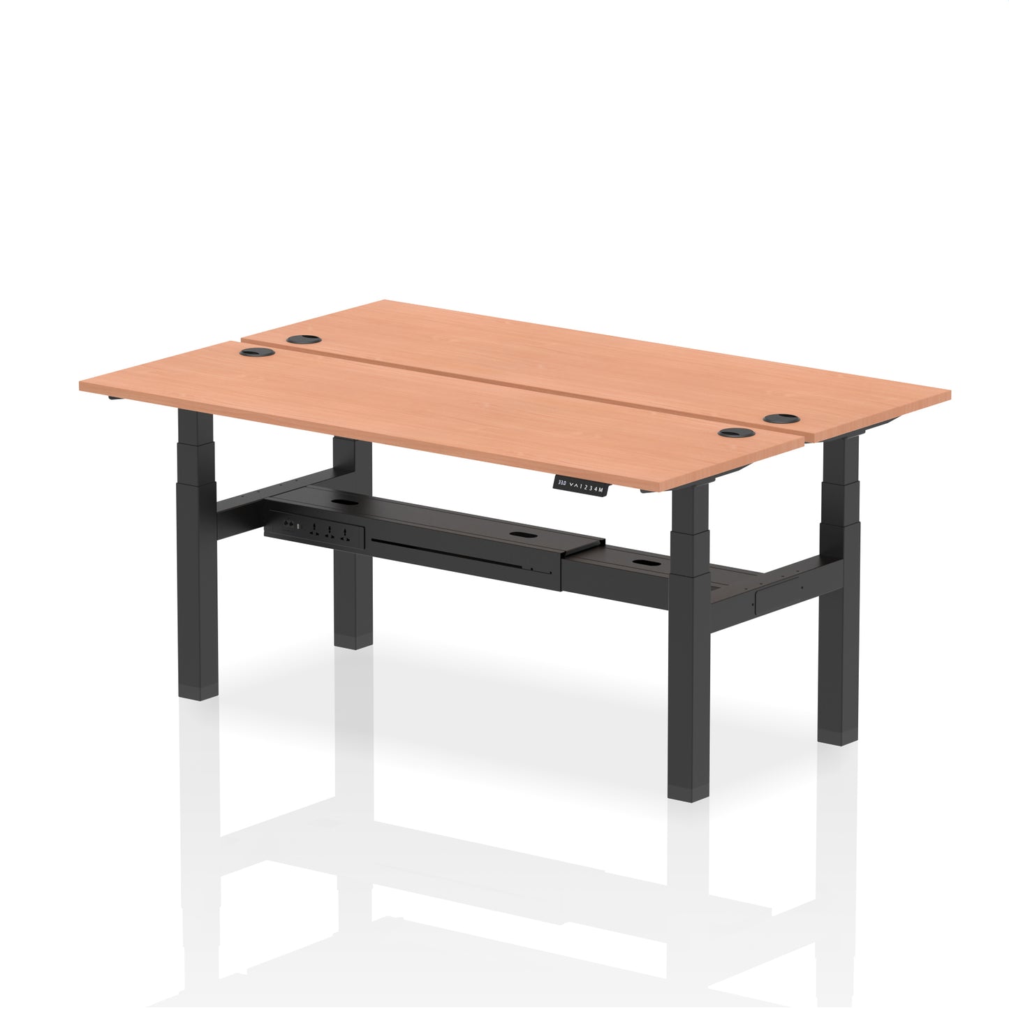 Air Back-to-Back Slimline Height Adjustable Bench Desk - 2 Person - 1200mm, 1400mm, 1600mm, 1800mm - Multiple Colour Options