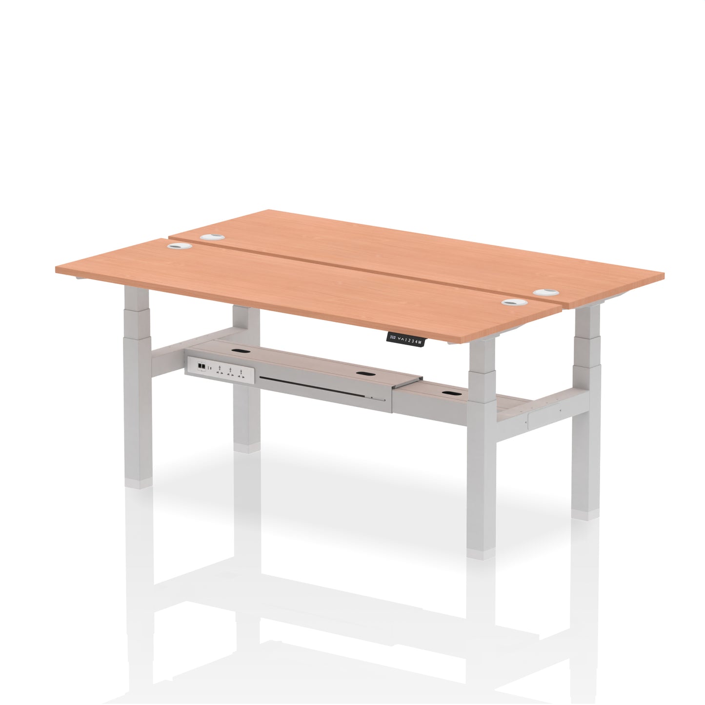 Air Back-to-Back Slimline Height Adjustable Bench Desk - 2 Person - 1200mm, 1400mm, 1600mm, 1800mm - Multiple Colour Options
