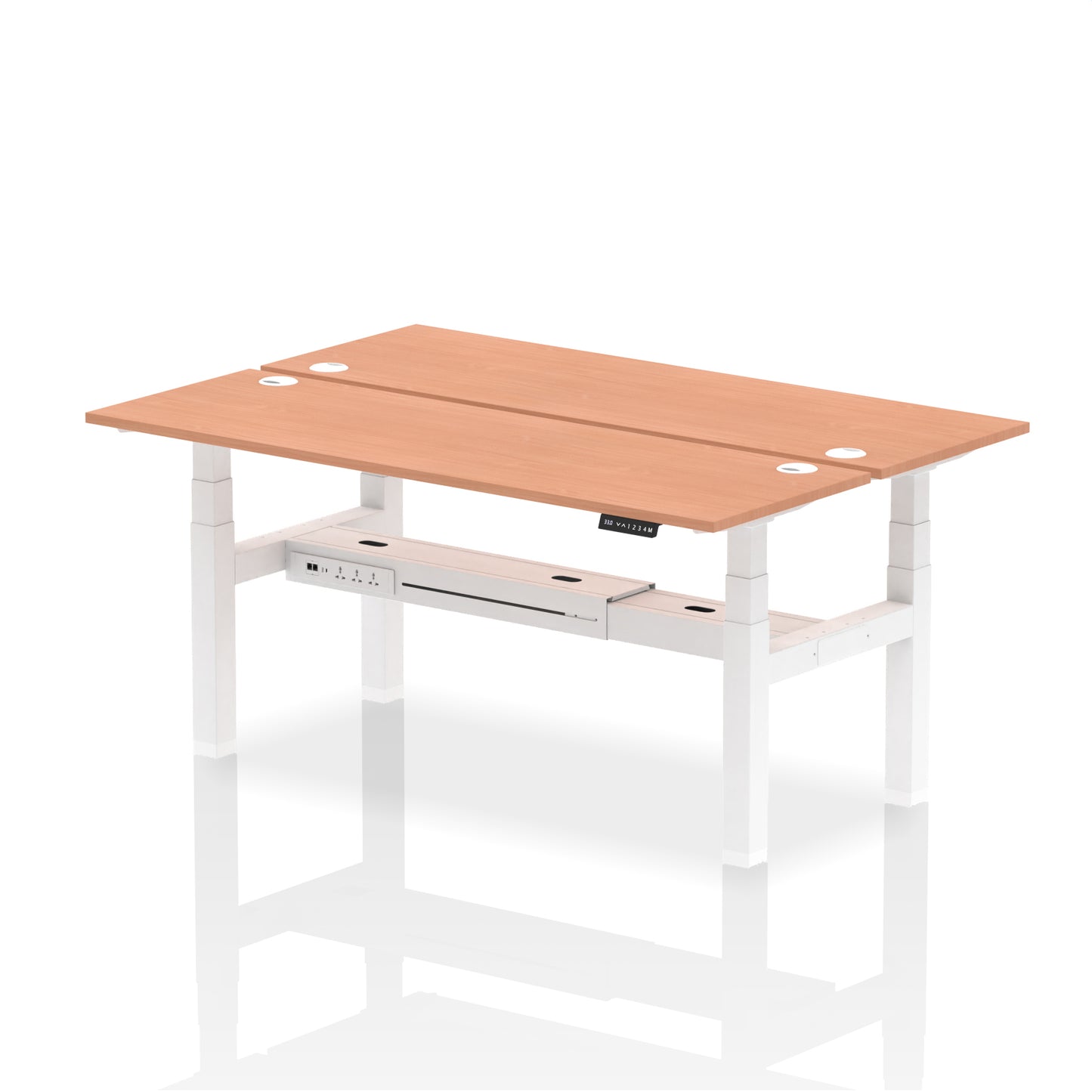 Air Back-to-Back Slimline Height Adjustable Bench Desk - 2 Person - 1200mm, 1400mm, 1600mm, 1800mm - Multiple Colour Options