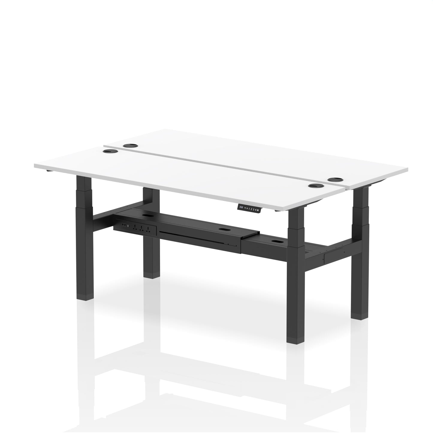 Air Back-to-Back Slimline Height Adjustable Bench Desk - 2 Person - 1200mm, 1400mm, 1600mm, 1800mm - Multiple Colour Options