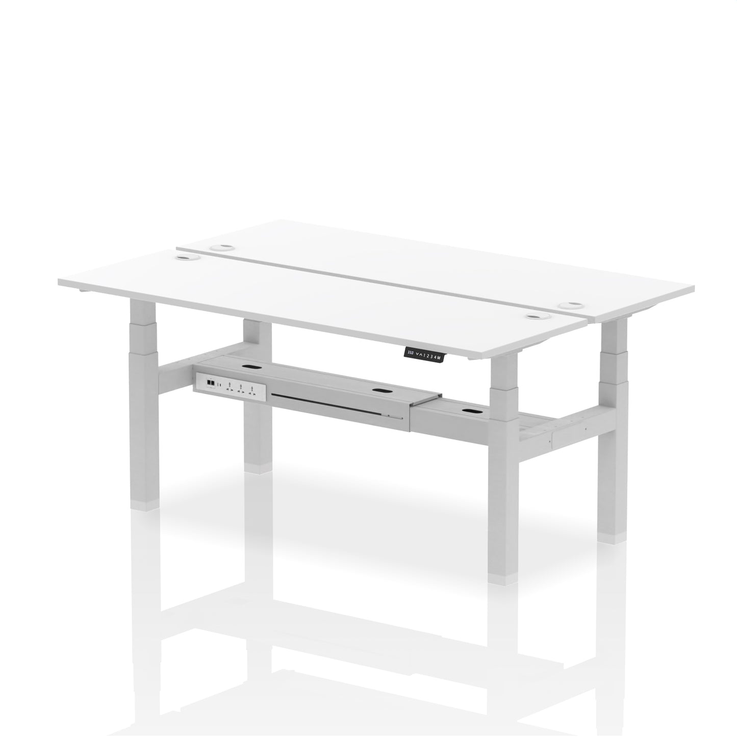 Air Back-to-Back Slimline Height Adjustable Bench Desk - 2 Person - 1200mm, 1400mm, 1600mm, 1800mm - Multiple Colour Options