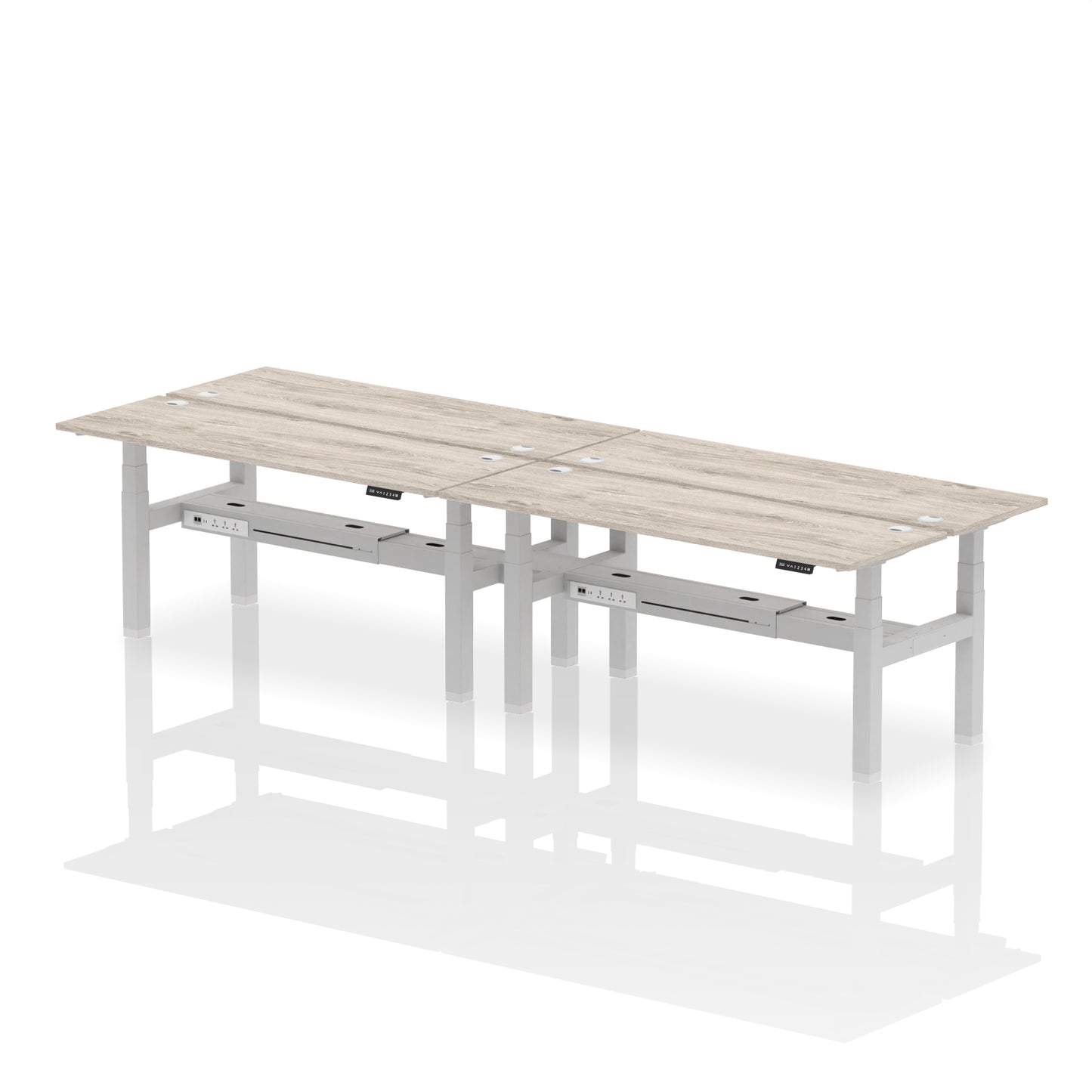Air Back-to-Back Slimline Height Adjustable Bench Desk - 4 Person - 1200mm, 1400mm, 1600mm, 1800mm - Multiple Colour Options