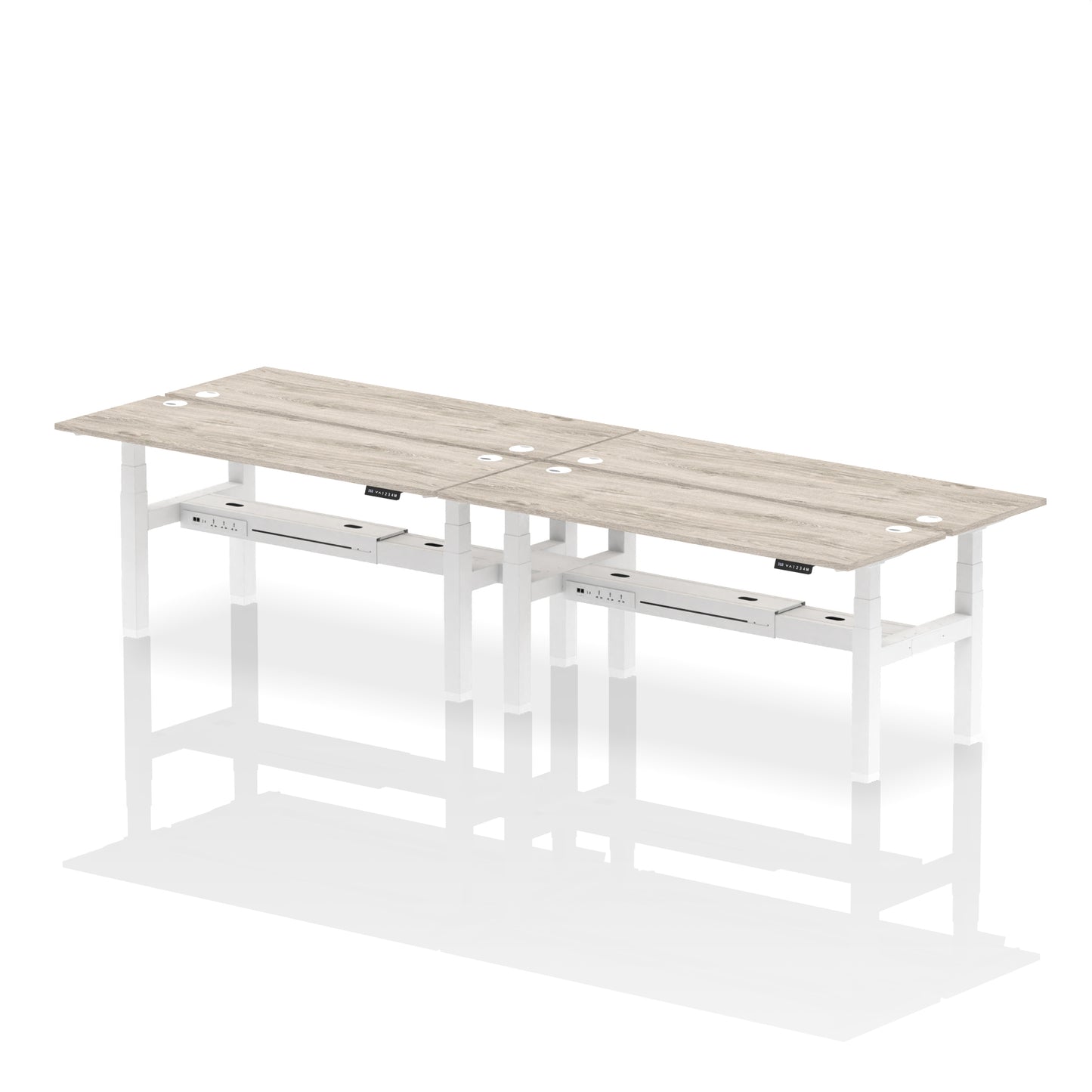 Air Back-to-Back Slimline Height Adjustable Bench Desk - 4 Person - 1200mm, 1400mm, 1600mm, 1800mm - Multiple Colour Options