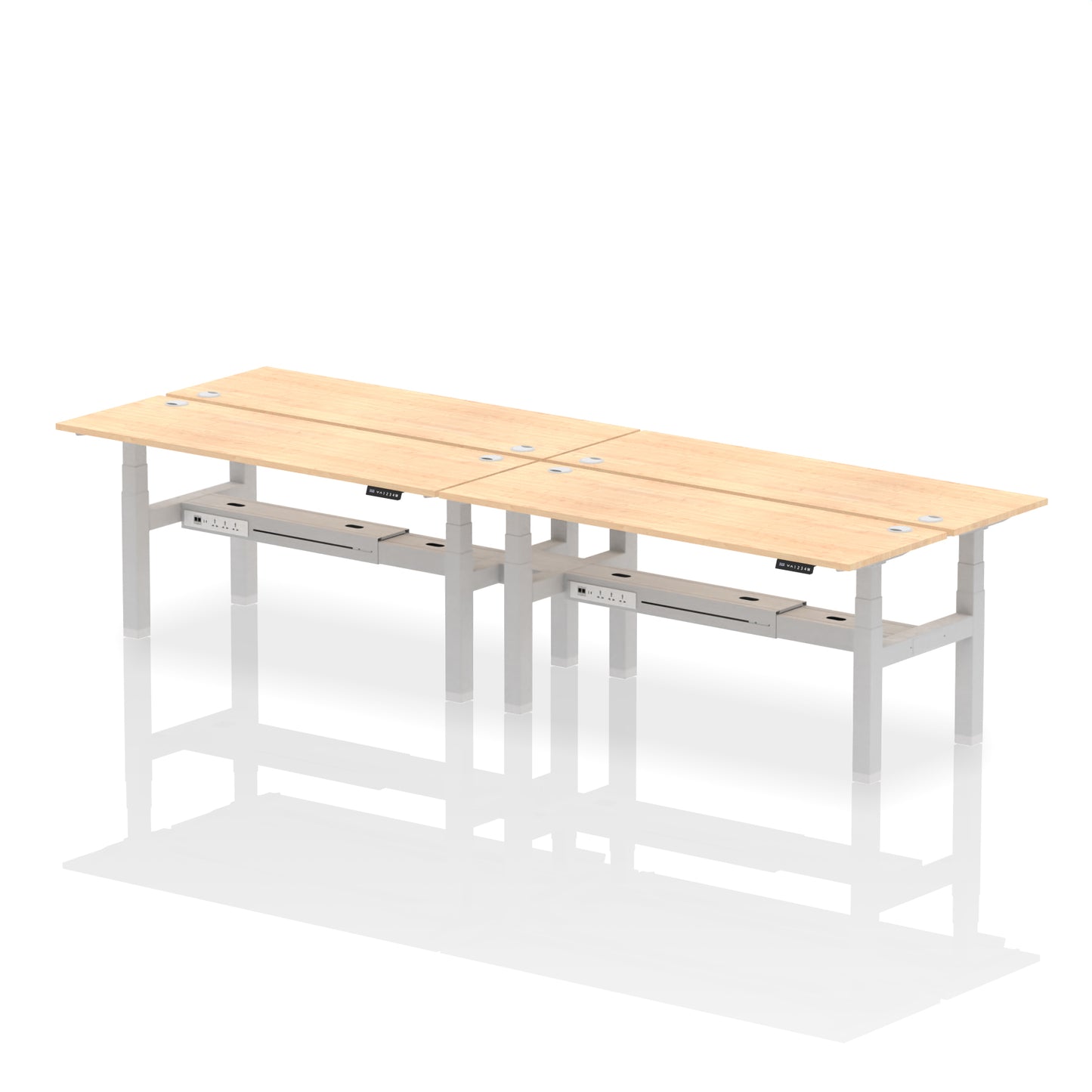 Air Back-to-Back Slimline Height Adjustable Bench Desk - 4 Person - 1200mm, 1400mm, 1600mm, 1800mm - Multiple Colour Options