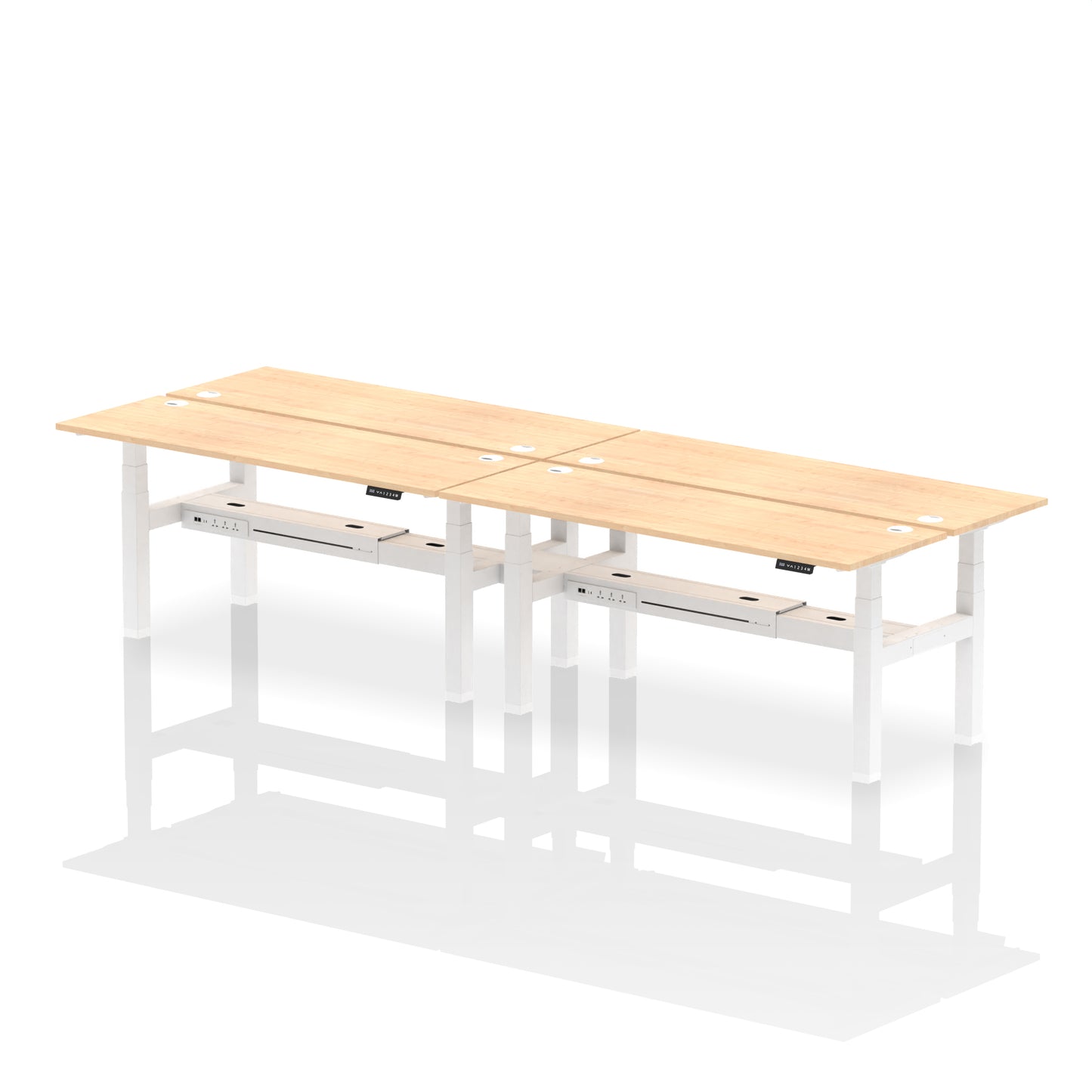 Air Back-to-Back Slimline Height Adjustable Bench Desk - 4 Person - 1200mm, 1400mm, 1600mm, 1800mm - Multiple Colour Options