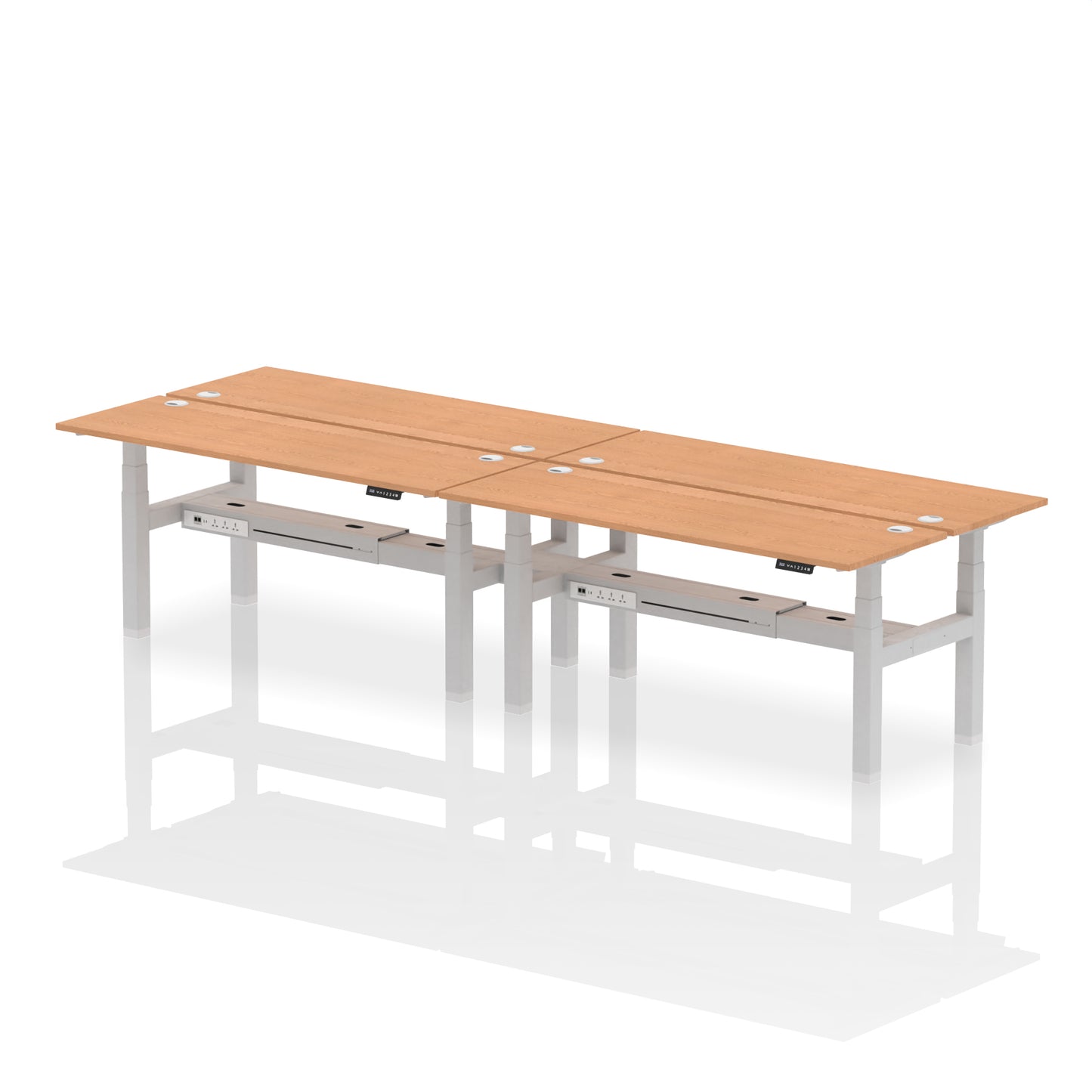Air Back-to-Back Slimline Height Adjustable Bench Desk - 4 Person - 1200mm, 1400mm, 1600mm, 1800mm - Multiple Colour Options