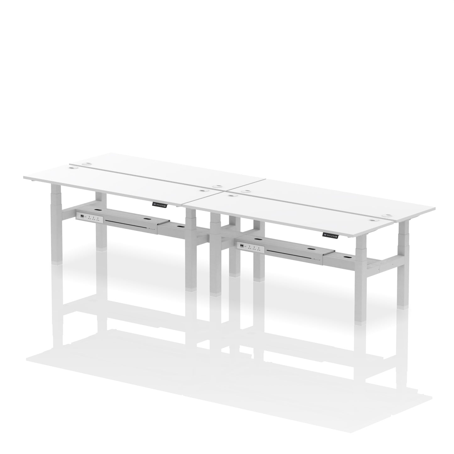 Air Back-to-Back Slimline Height Adjustable Bench Desk - 4 Person - 1200mm, 1400mm, 1600mm, 1800mm - Multiple Colour Options