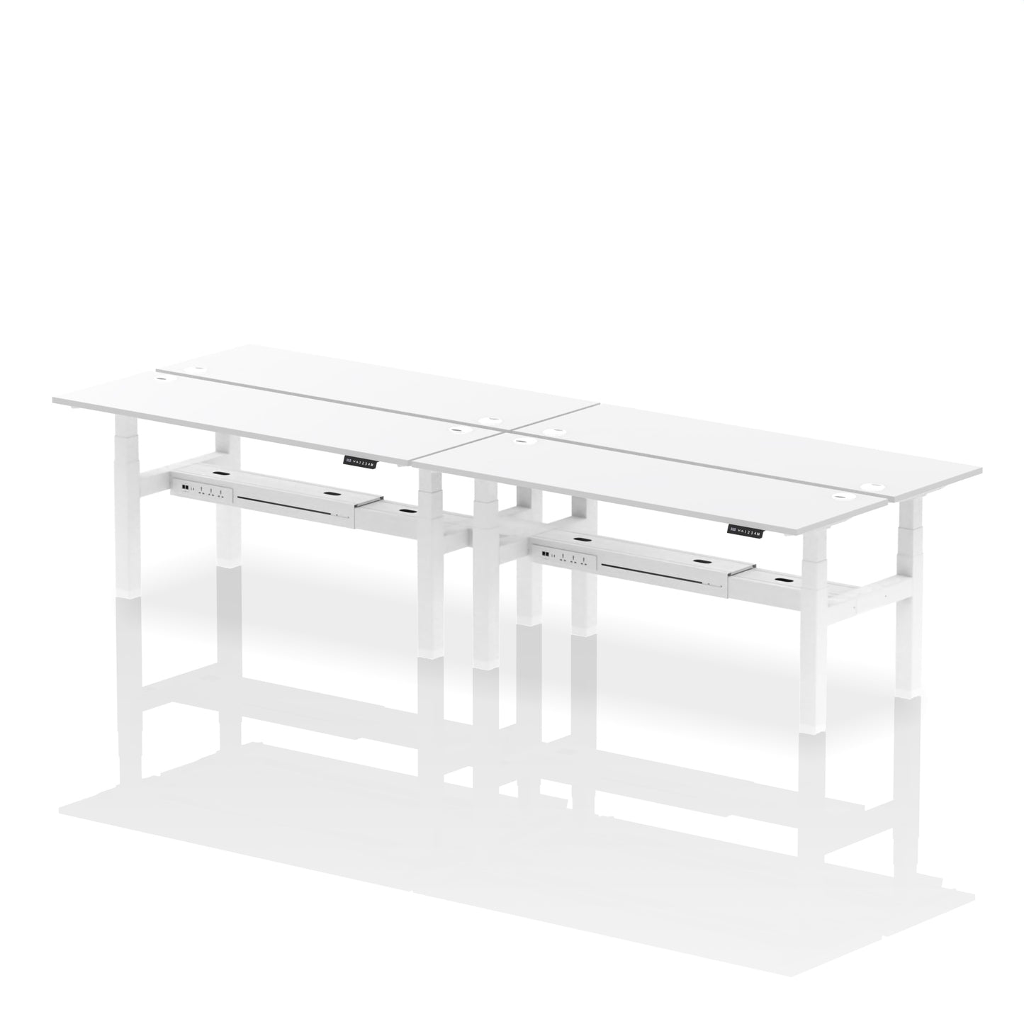 Air Back-to-Back Slimline Height Adjustable Bench Desk - 4 Person - 1200mm, 1400mm, 1600mm, 1800mm - Multiple Colour Options