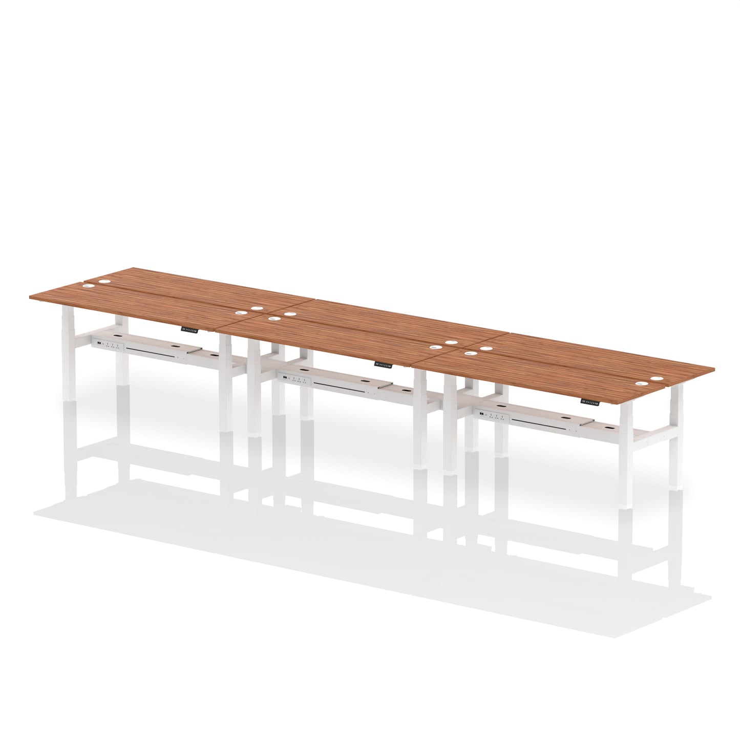Air Back-to-Back Slimline Height Adjustable Bench Desk - 6 Person - 1200mm, 1400mm, 1600mm, 1800mm - Multiple Colour Options