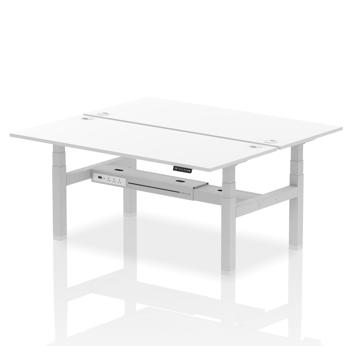 Air Back-to-Back Height Adjustable Bench Desk - 2 Person - 1200mm, 1400mm, 1600mm, 1800mm - Multiple Colour Options