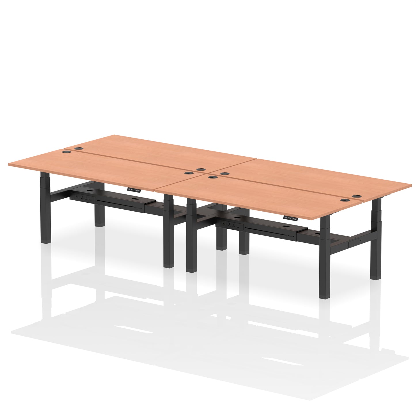 Air Back-to-Back Height Adjustable Bench Desk - 4 Person - 1200mm, 1400mm, 1600mm, 1800mm - Multiple Colour Options