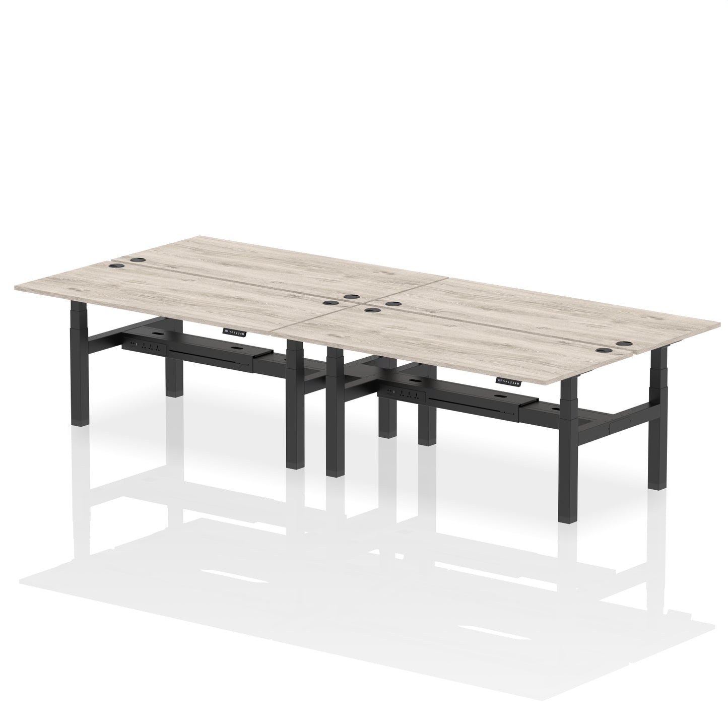 Air Back-to-Back Height Adjustable Bench Desk - 4 Person - 1200mm, 1400mm, 1600mm, 1800mm - Multiple Colour Options