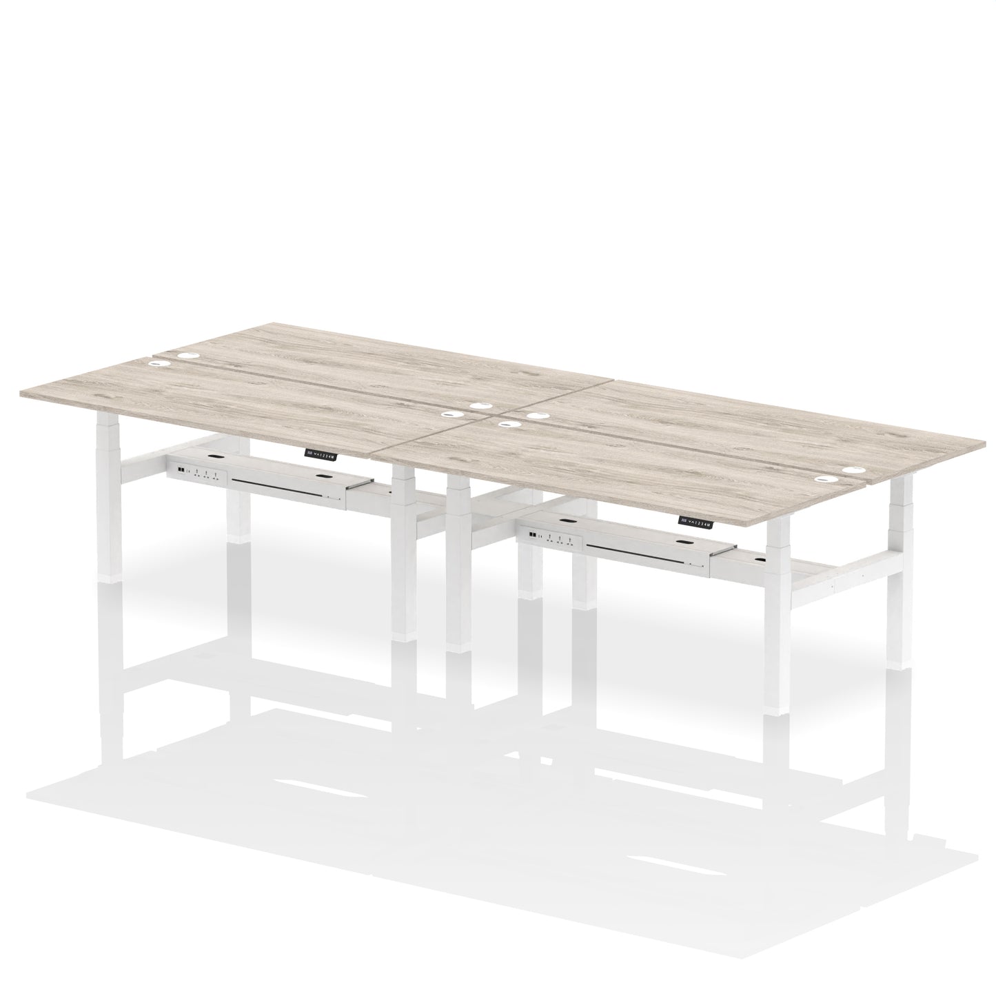 Air Back-to-Back Height Adjustable Bench Desk - 4 Person - 1200mm, 1400mm, 1600mm, 1800mm - Multiple Colour Options