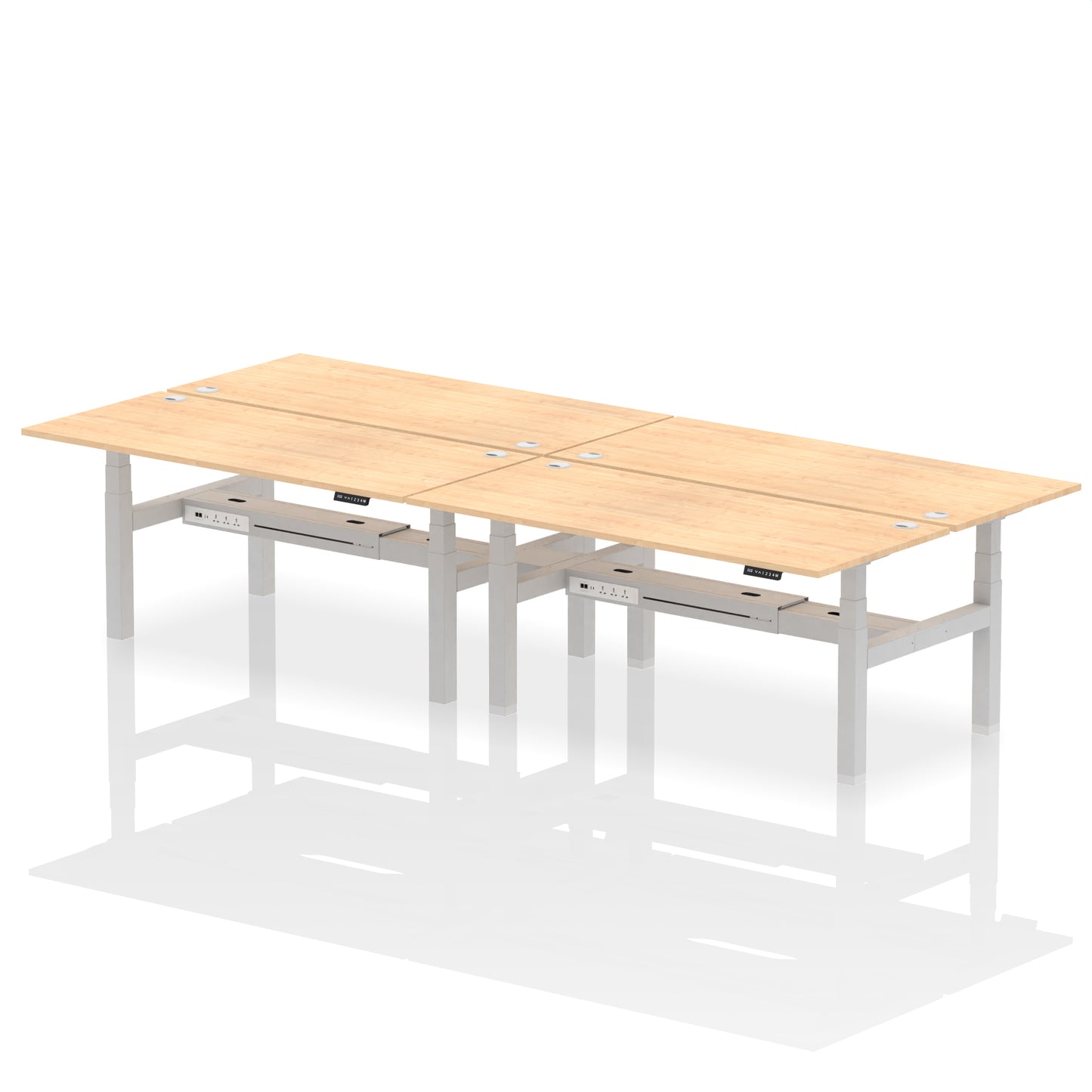 Air Back-to-Back Height Adjustable Bench Desk - 4 Person - 1200mm, 1400mm, 1600mm, 1800mm - Multiple Colour Options