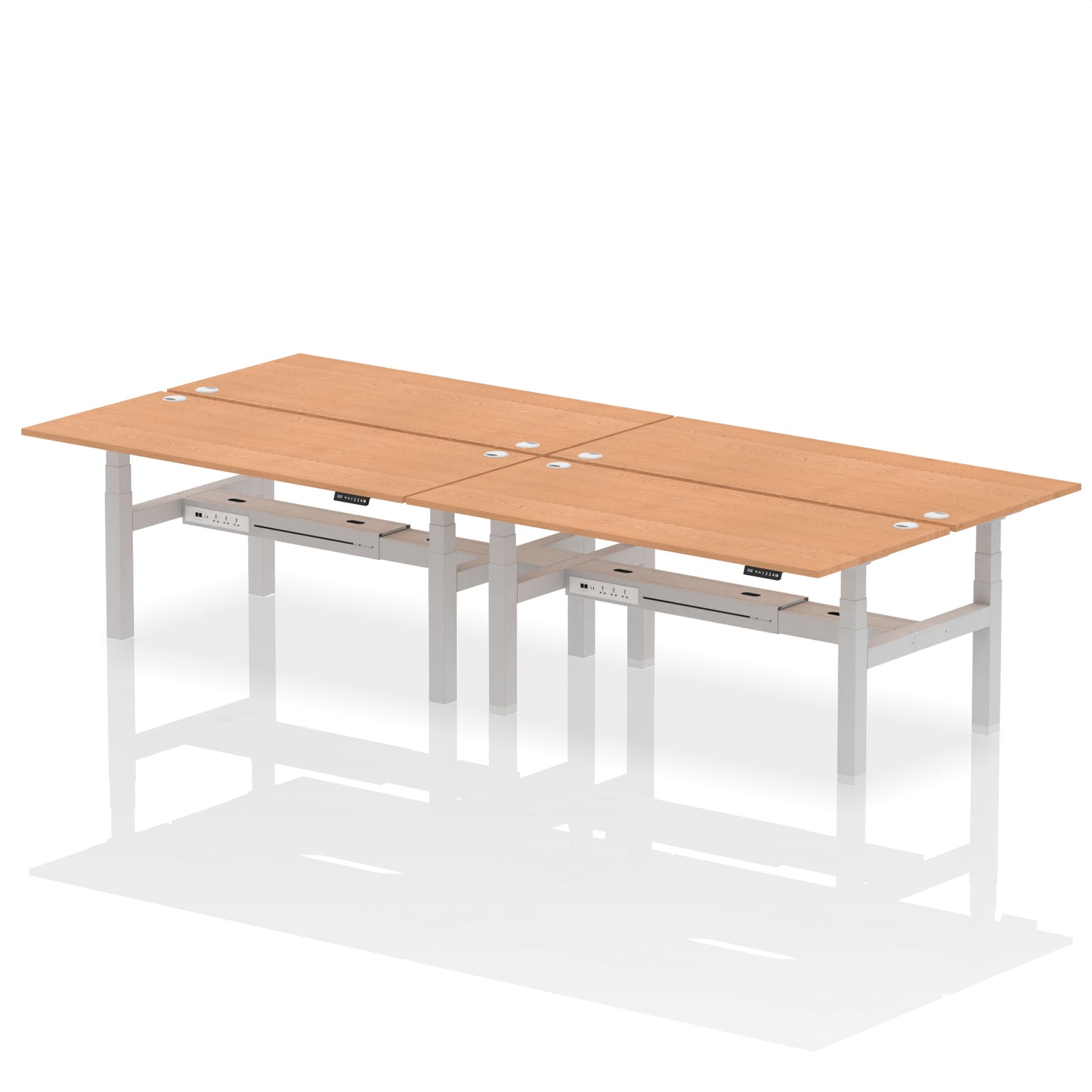Air Back-to-Back Height Adjustable Bench Desk - 4 Person - 1200mm, 1400mm, 1600mm, 1800mm - Multiple Colour Options