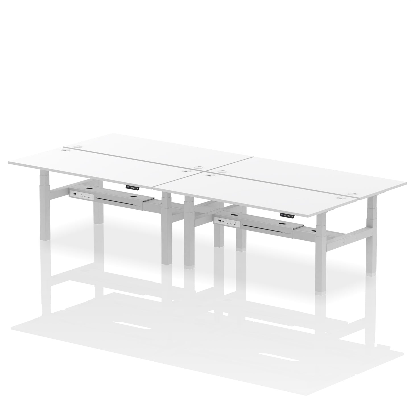 Air Back-to-Back Height Adjustable Bench Desk - 4 Person - 1200mm, 1400mm, 1600mm, 1800mm - Multiple Colour Options