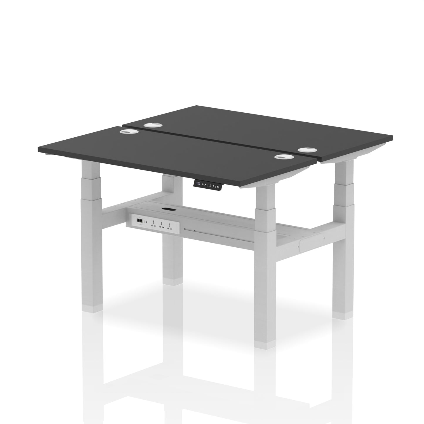 Air Back-to-Back Slimline Height Adjustable Bench Desk - 2 Person - 1200mm, 1400mm, 1600mm, 1800mm - Multiple Colour Options