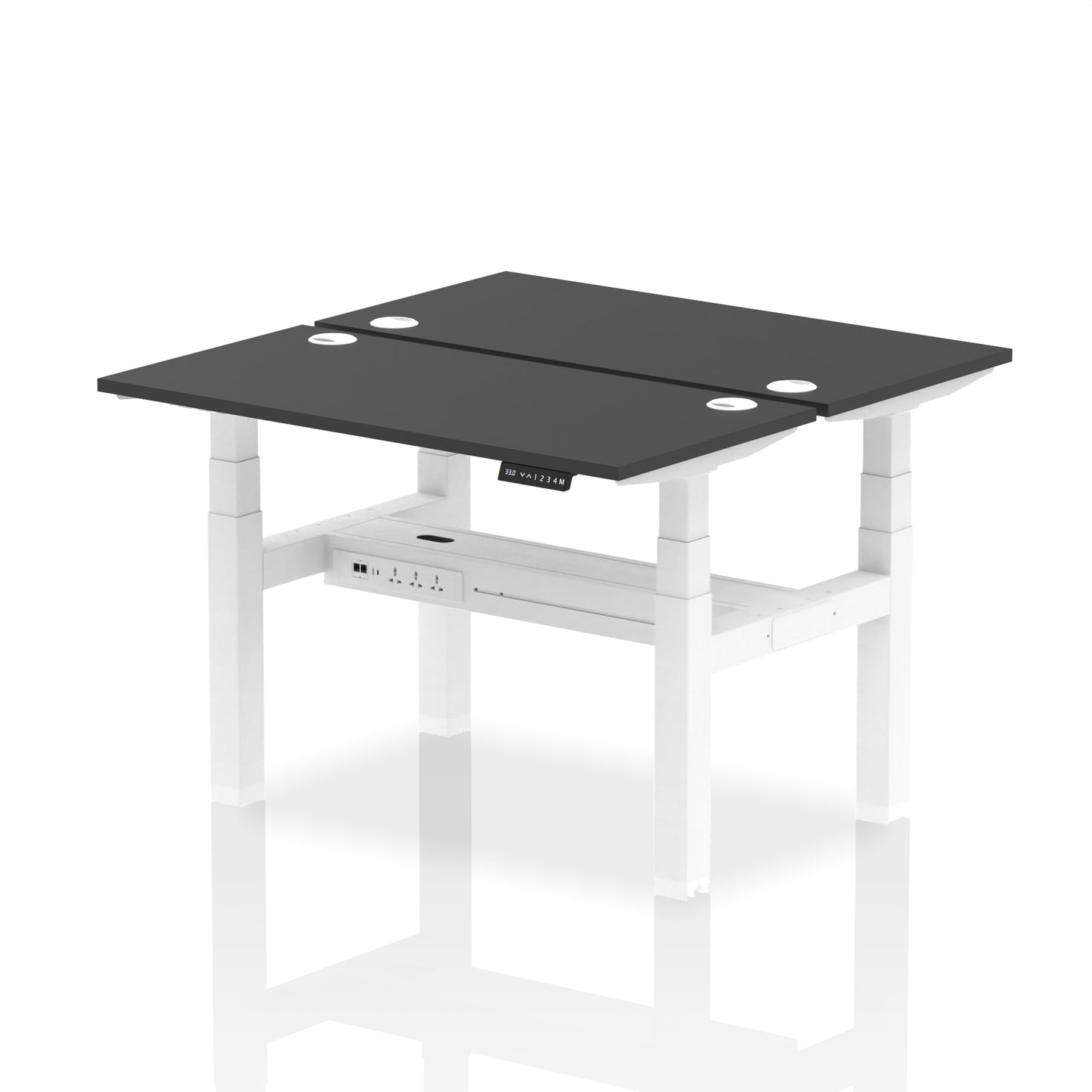 Air Back-to-Back Slimline Height Adjustable Bench Desk - 2 Person - 1200mm, 1400mm, 1600mm, 1800mm - Multiple Colour Options