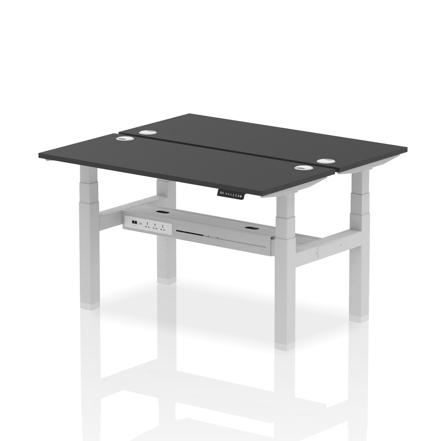 Air Back-to-Back Slimline Height Adjustable Bench Desk - 2 Person - 1200mm, 1400mm, 1600mm, 1800mm - Multiple Colour Options