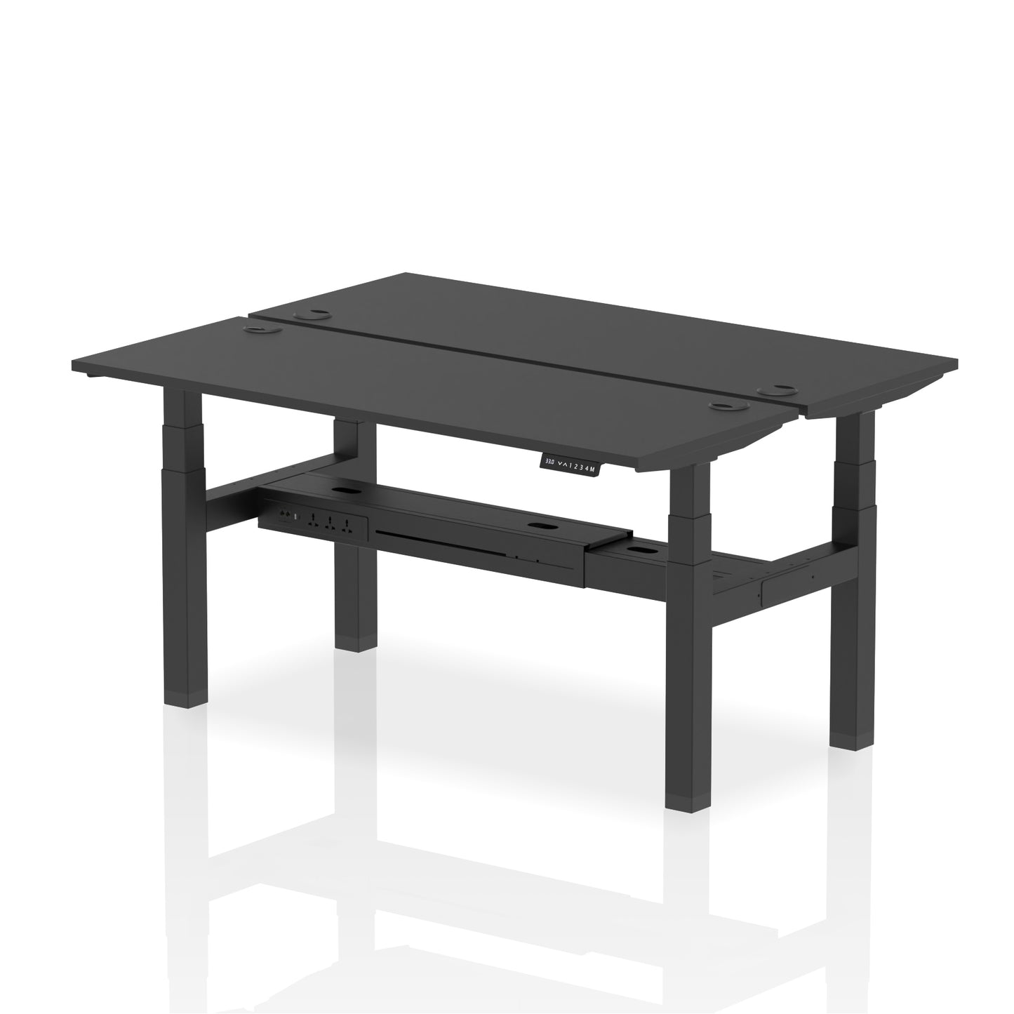 Air Back-to-Back Slimline Height Adjustable Bench Desk - 2 Person - 1200mm, 1400mm, 1600mm, 1800mm - Multiple Colour Options