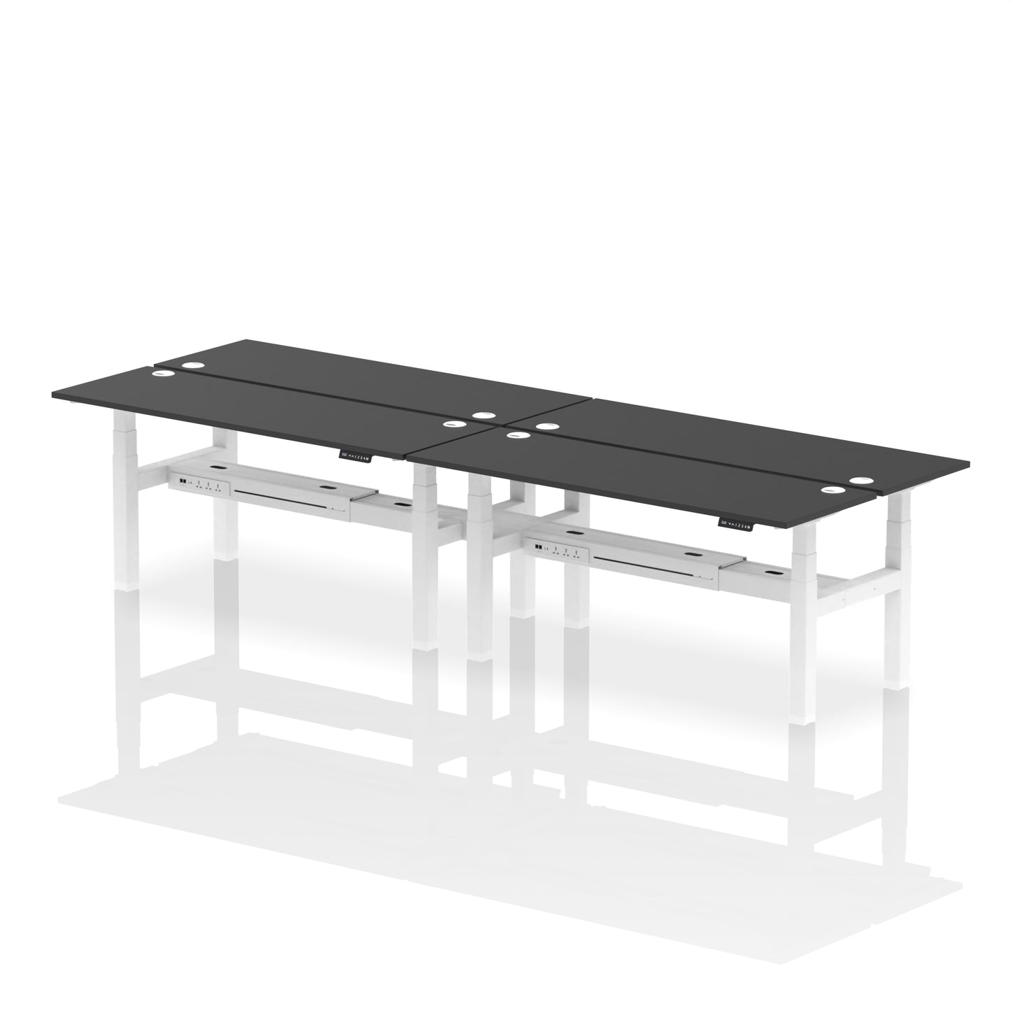 Air Back-to-Back Slimline Height Adjustable Bench Desk - 4 Person - 1200mm, 1400mm, 1600mm, 1800mm - Multiple Colour Options