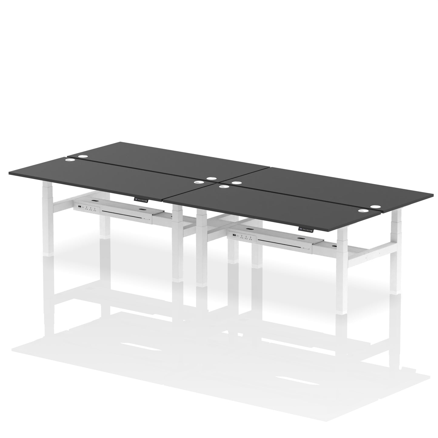 Air Back-to-Back Height Adjustable Bench Desk - 4 Person - 1200mm, 1400mm, 1600mm, 1800mm - Multiple Colour Options