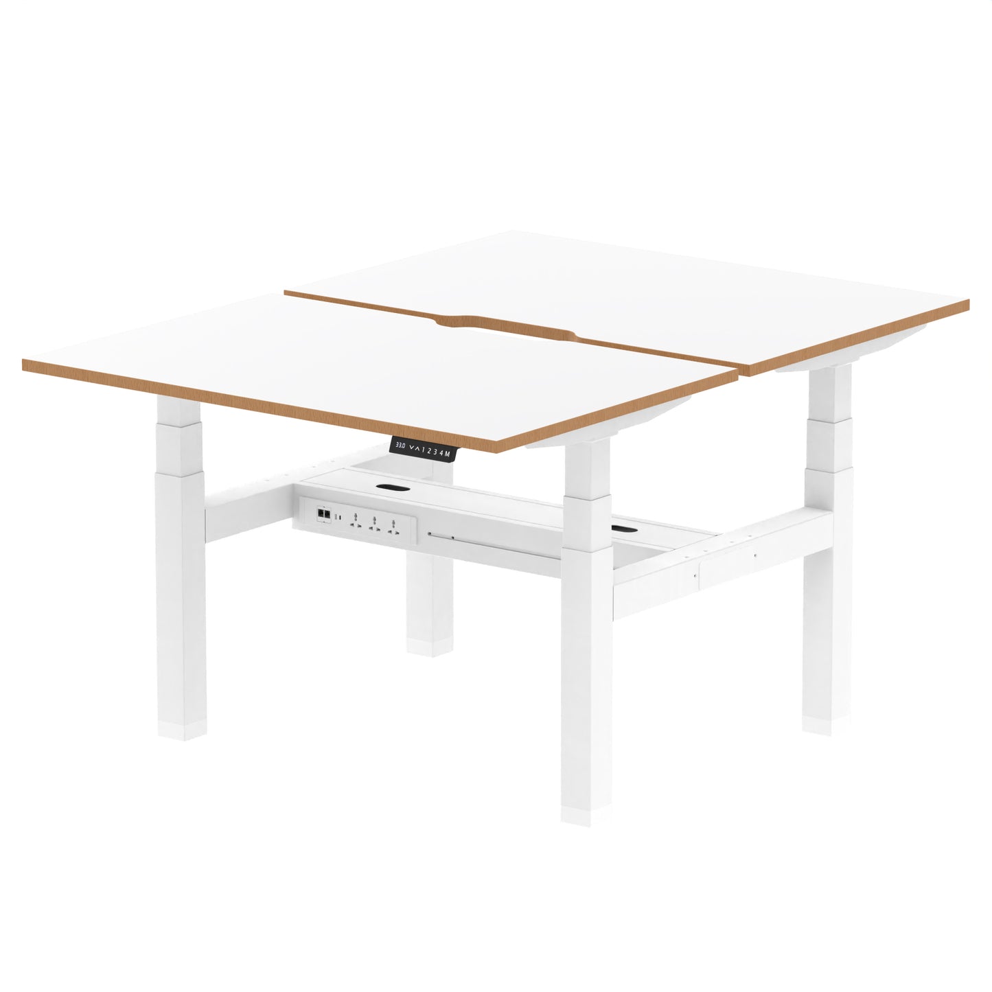 Oslo Air Back-to-Back Height Adjustable Bench Desk - 1200mm, 1400mm, 1600mm - 2, 4, or 6 Pod Available - Fabric Screen Option