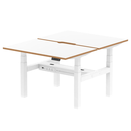 Oslo Air Back-to-Back Height Adjustable Bench Desk - 1200mm, 1400mm, 1600mm - 2, 4, or 6 Pod Available - Fabric Screen Option