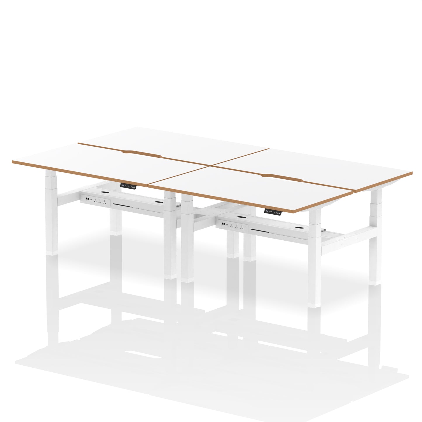 Oslo Air Back-to-Back Height Adjustable Bench Desk - 1200mm, 1400mm, 1600mm - 2, 4, or 6 Pod Available - Fabric Screen Option