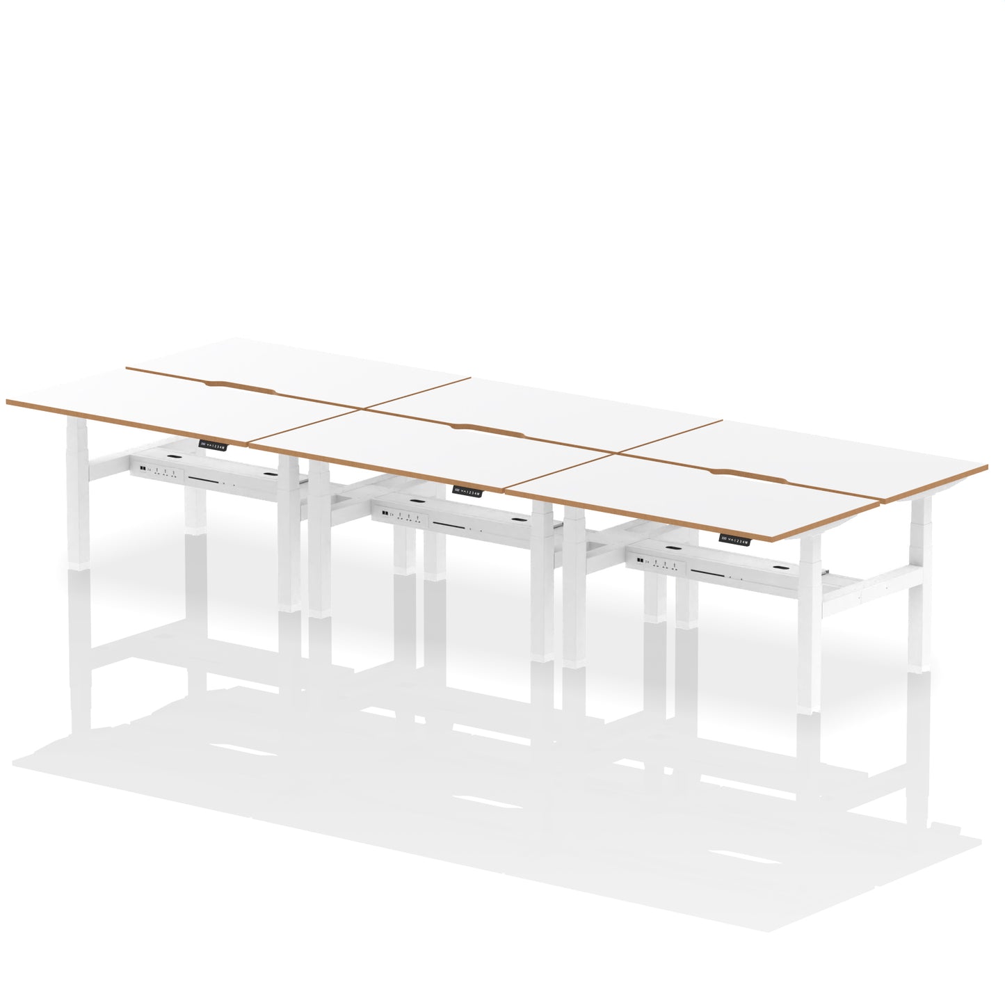 Oslo Air Back-to-Back Height Adjustable Bench Desk - 1200mm, 1400mm, 1600mm - 2, 4, or 6 Pod Available - Fabric Screen Option