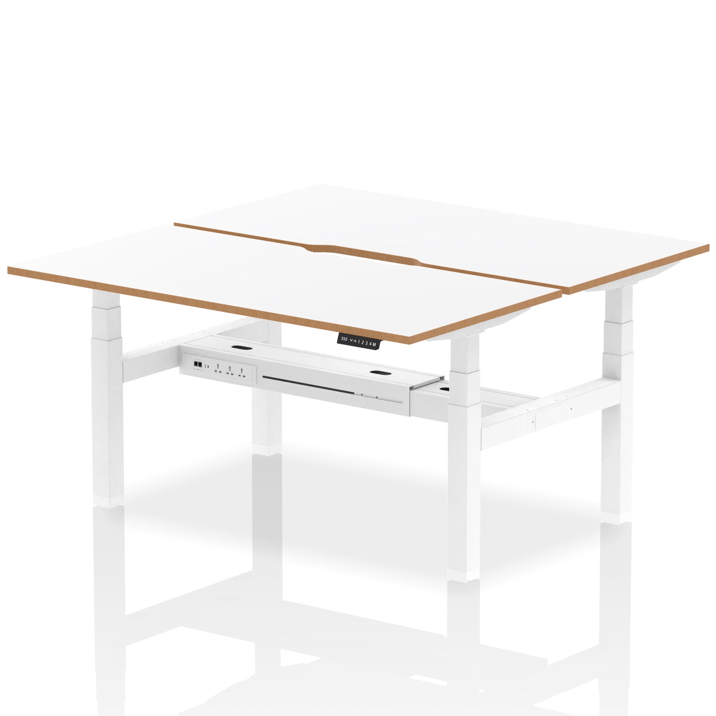 Oslo Air Back-to-Back Height Adjustable Bench Desk - 1200mm, 1400mm, 1600mm - 2, 4, or 6 Pod Available - Fabric Screen Option