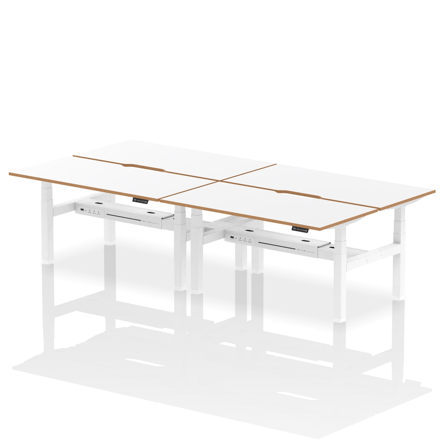 Oslo Air Back-to-Back Height Adjustable Bench Desk - 1200mm, 1400mm, 1600mm - 2, 4, or 6 Pod Available - Fabric Screen Option