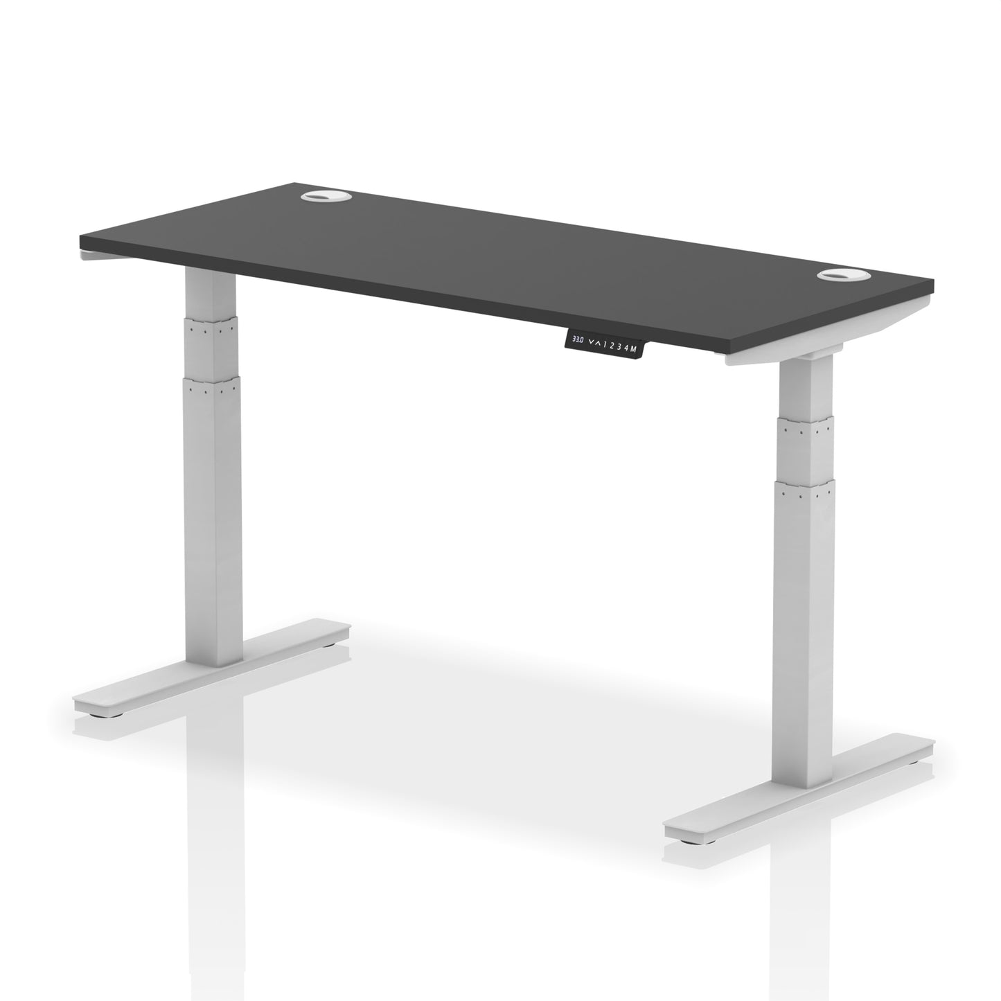 Air Height Adjustable Slimline Desk With Cable Ports - 1200mm, 1400mm, 1600mm, 1800mm - Multiple Colour Options