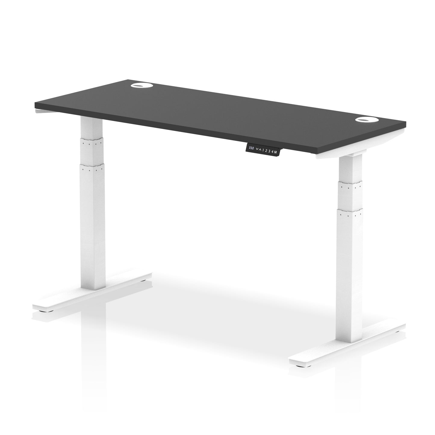 Air Height Adjustable Slimline Desk With Cable Ports - 1200mm, 1400mm, 1600mm, 1800mm - Multiple Colour Options