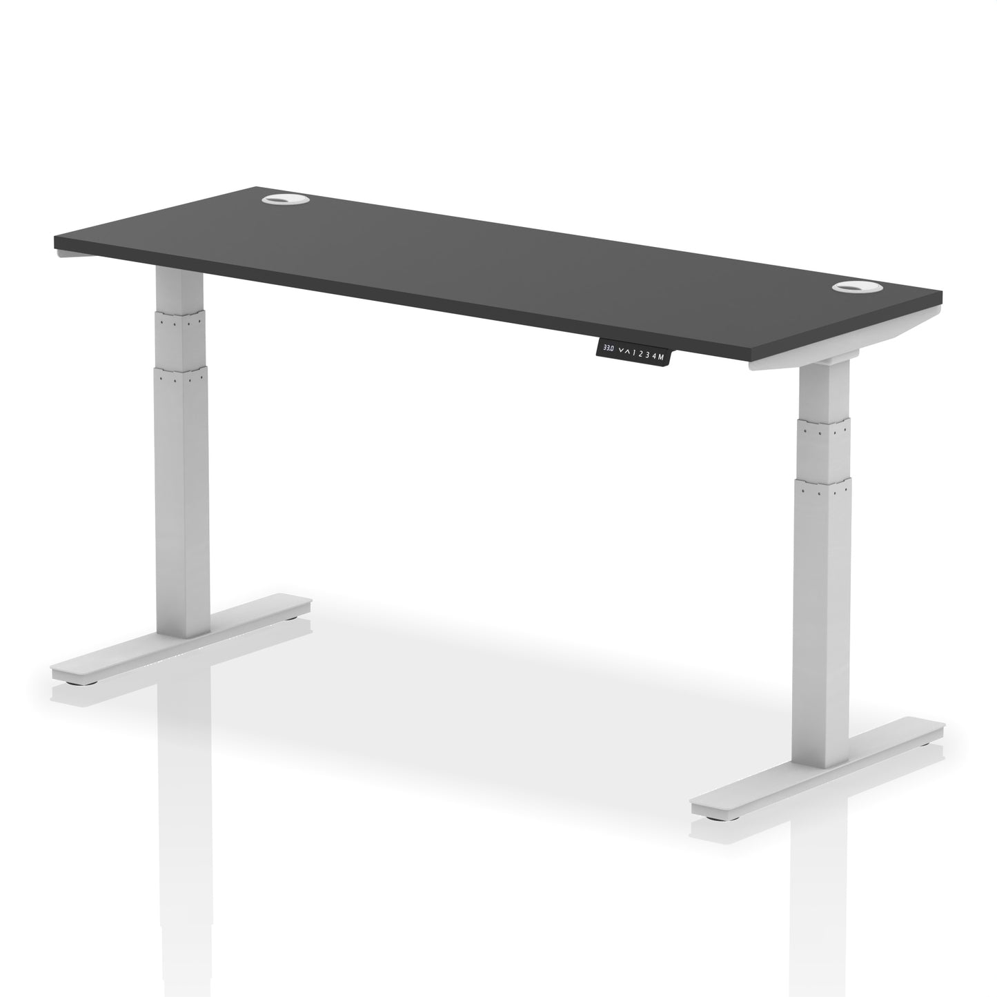 Air Height Adjustable Slimline Desk With Cable Ports - 1200mm, 1400mm, 1600mm, 1800mm - Multiple Colour Options