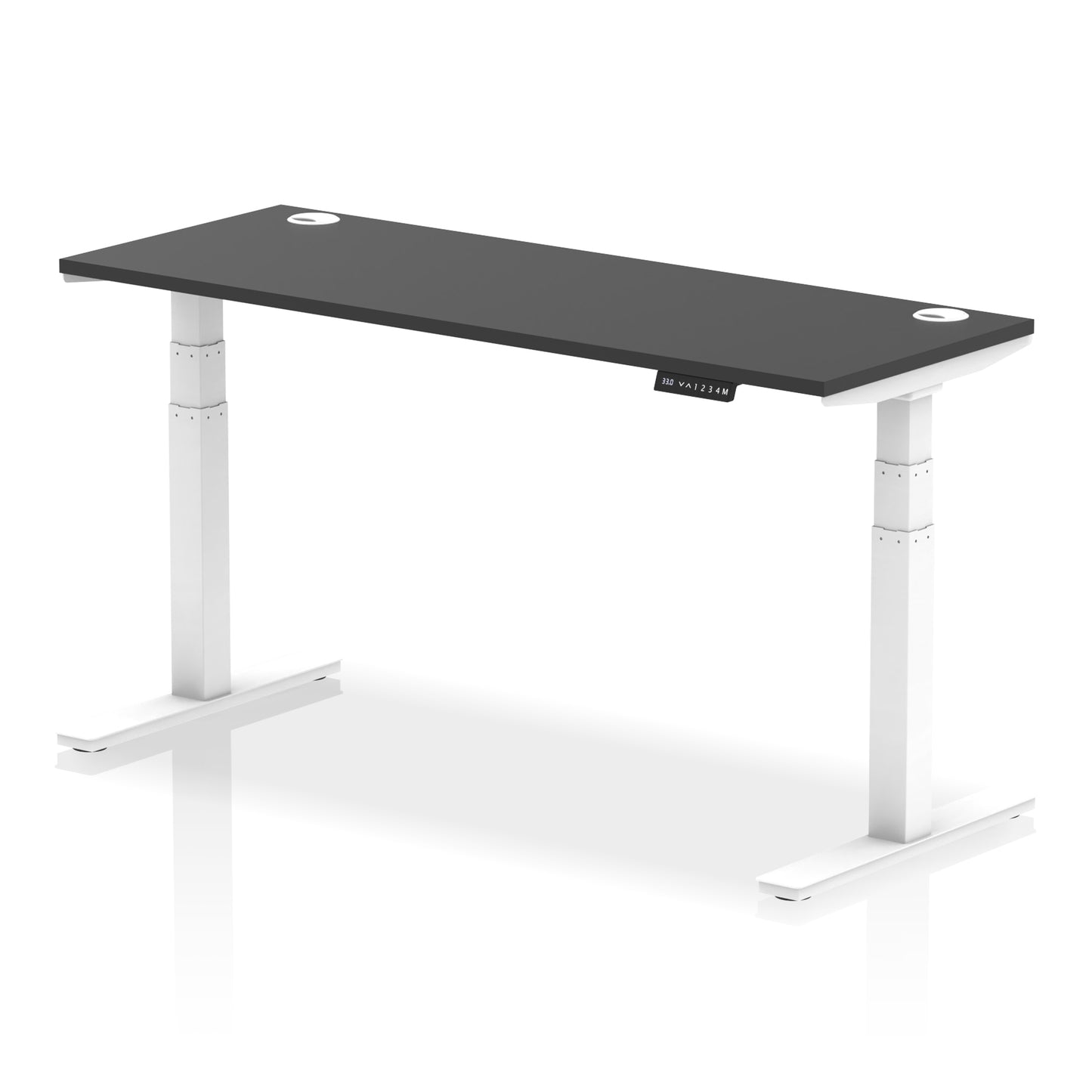 Air Height Adjustable Slimline Desk With Cable Ports - 1200mm, 1400mm, 1600mm, 1800mm - Multiple Colour Options
